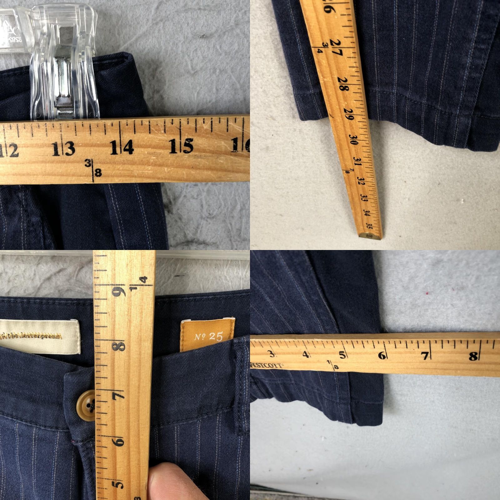 Vintage Pilcro And The Letterpress Pants Womens 25 Blue Pinstripe Hyphen Chino 2010 Y2K Size 42" / US 20 - 8 Thumbnail