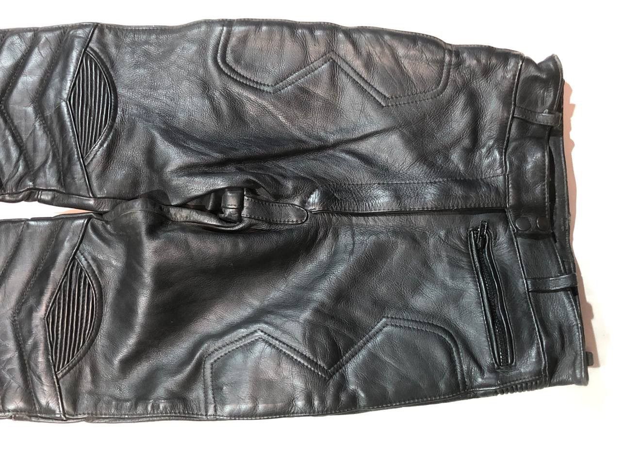 Genuine Leather Vintage Rare Biker Moto Leather Pants Vintage Size US 26 / EU 42 - 5 Thumbnail
