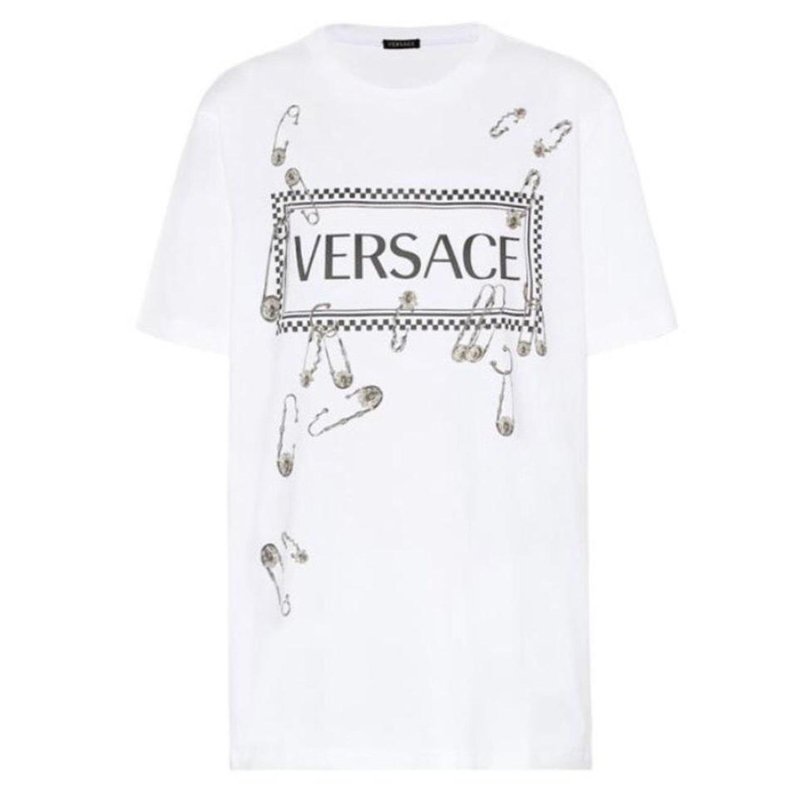 Versace VERSACE logo and Medusa pin printed tee shirt Size XS / US 0-2 / IT 36-38 - 1 Thumbnail