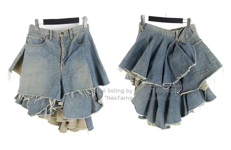 Junya Watanabe Junya Watanabe size S Floral pleated denim skirt Size 23" - 1 Thumbnail