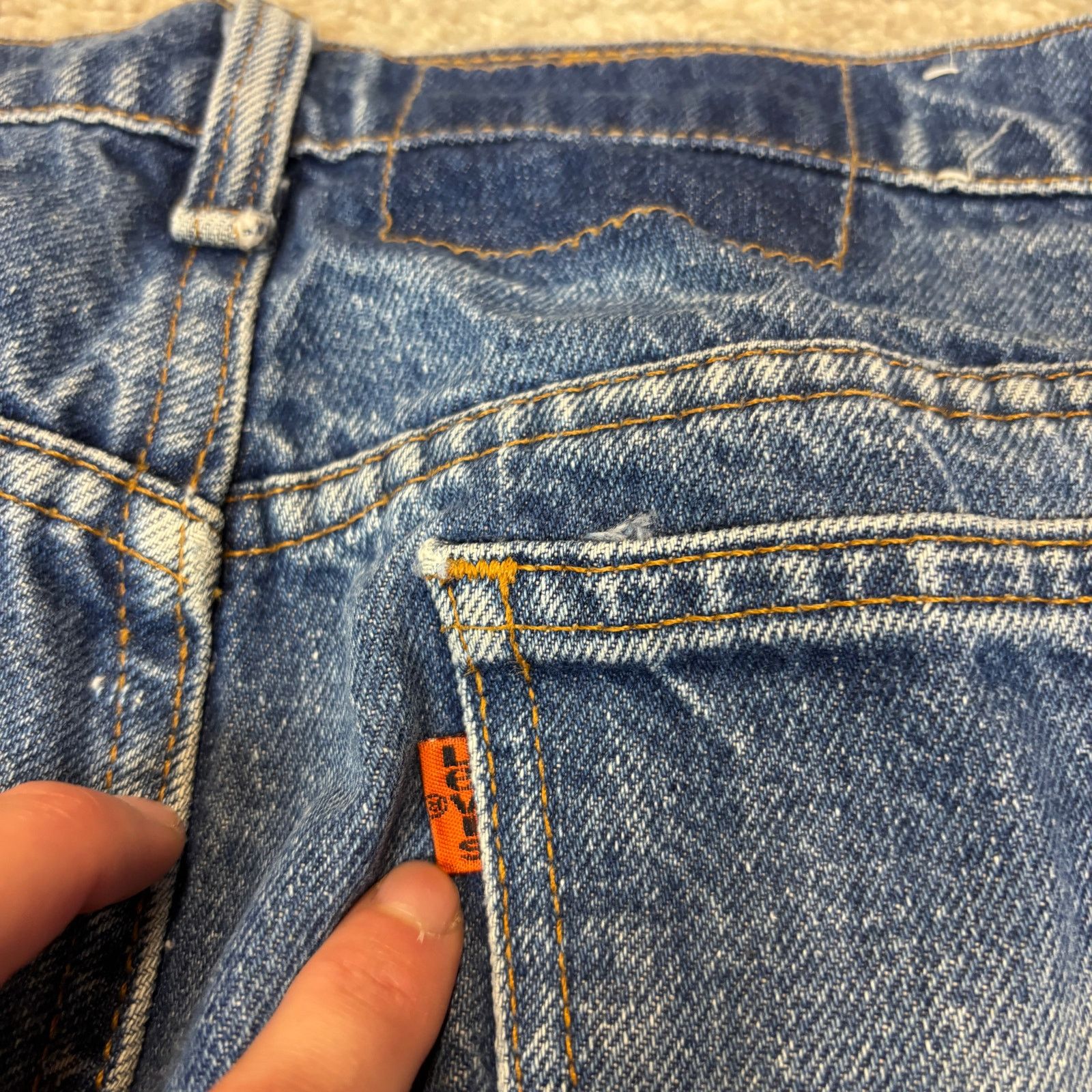 Levi's × Vintage VTG 80s Levi's 517 Orange Tab Boot Cut Jeans 38x32 (36x30) Size US 38 / EU 54 - 6 Thumbnail