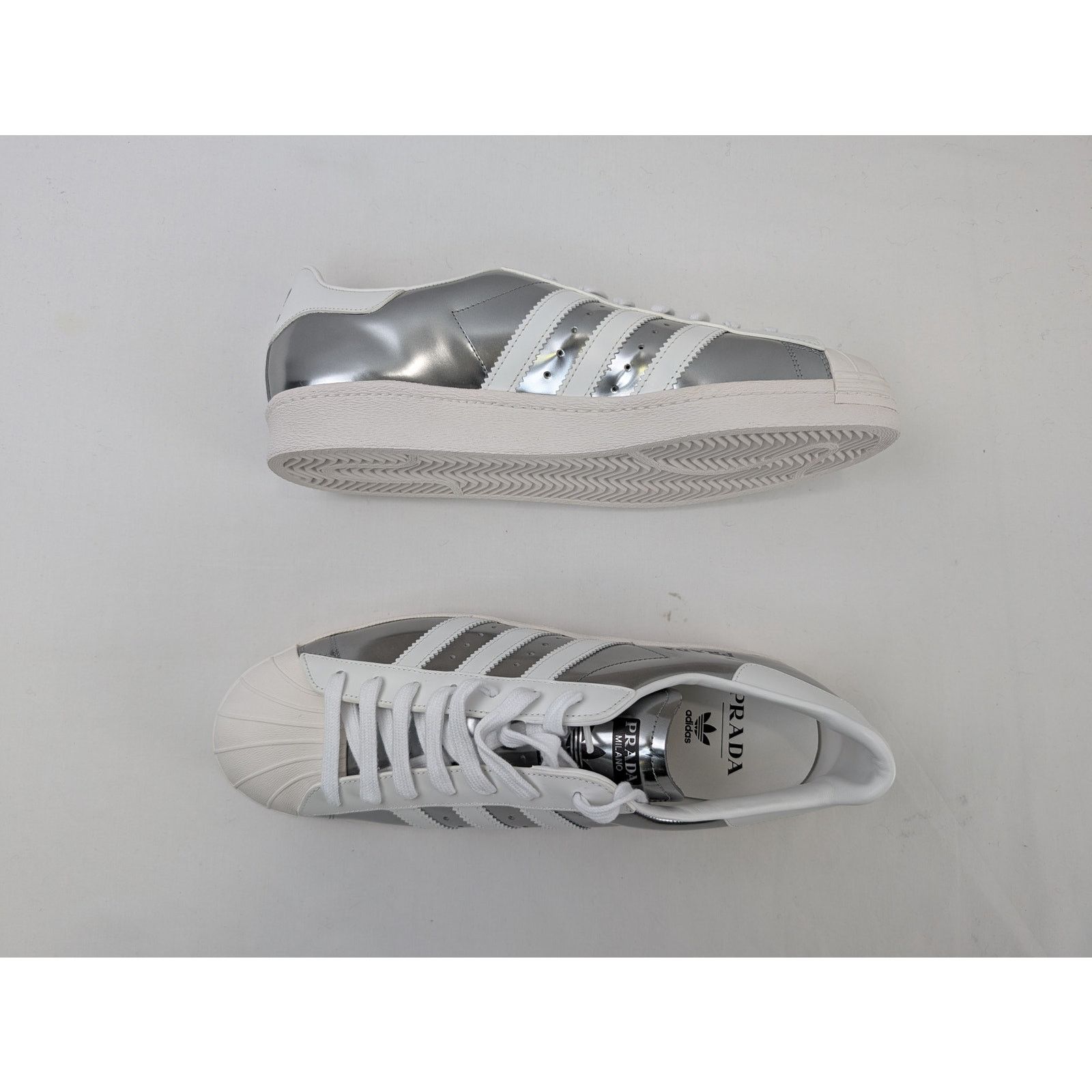 Prada Vintage Prada Silver Metallic Bowling Shoe Sneakers | Grailed