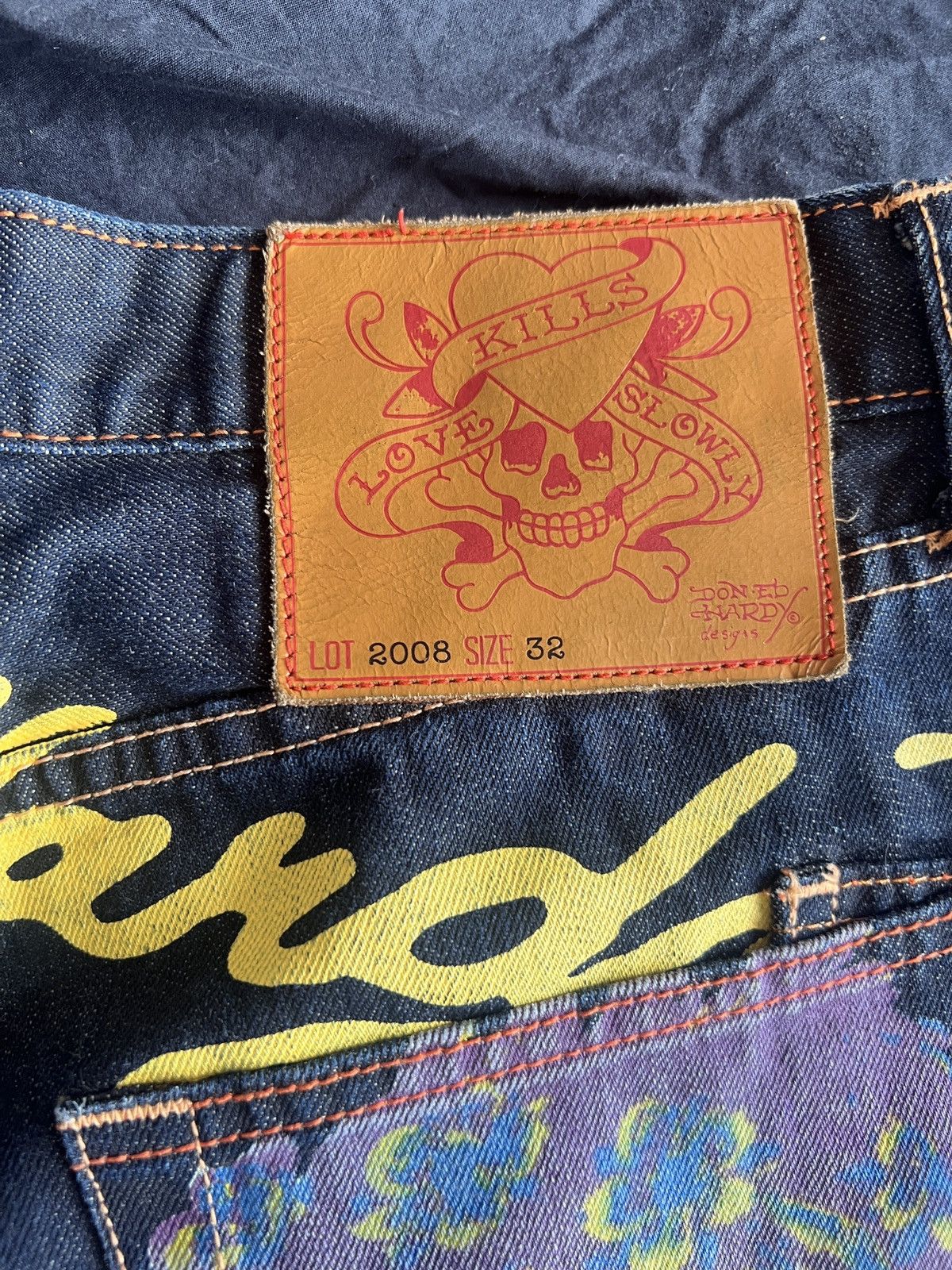 Ed Hardy Ed hardy Flower skull rare vintage denim Size US 32 / EU 48 - 4 Thumbnail