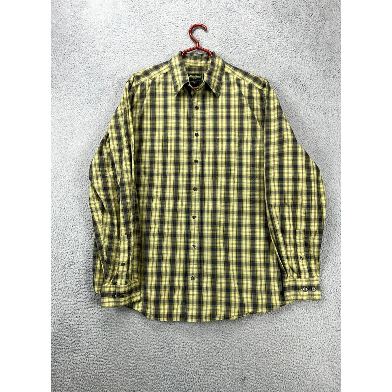 Eddie Bauer Eddie Bauer Button Up Shirt Mens Large Tall Yellow Plaid Long Sleeve Pocket Button Up Regular Fit Size US L / EU 52-54 / 3 - 3 Thumbnail