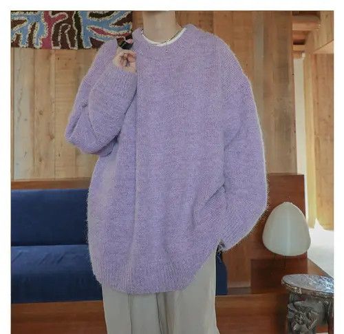 VIBE Purple Knit Sweater Size US L / EU 52-54 / 3 - 8 Thumbnail