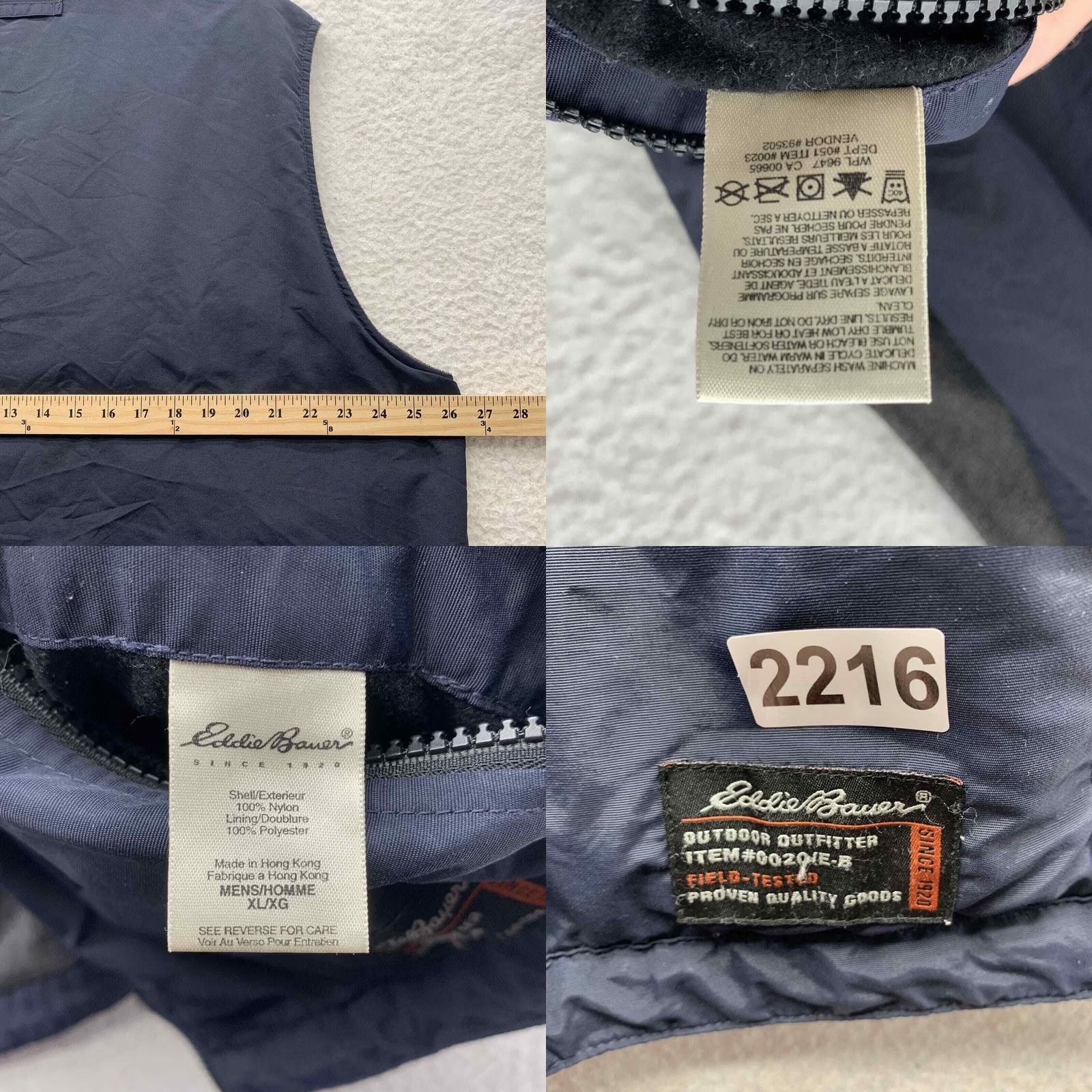 Eddie Bauer VINTAGE Eddie Bauer Vest Mens XL Blue Reversible Fleece Soft Shell Outdoors Hike Full Zip Size US XL / EU 56 / 4 - 8 Thumbnail