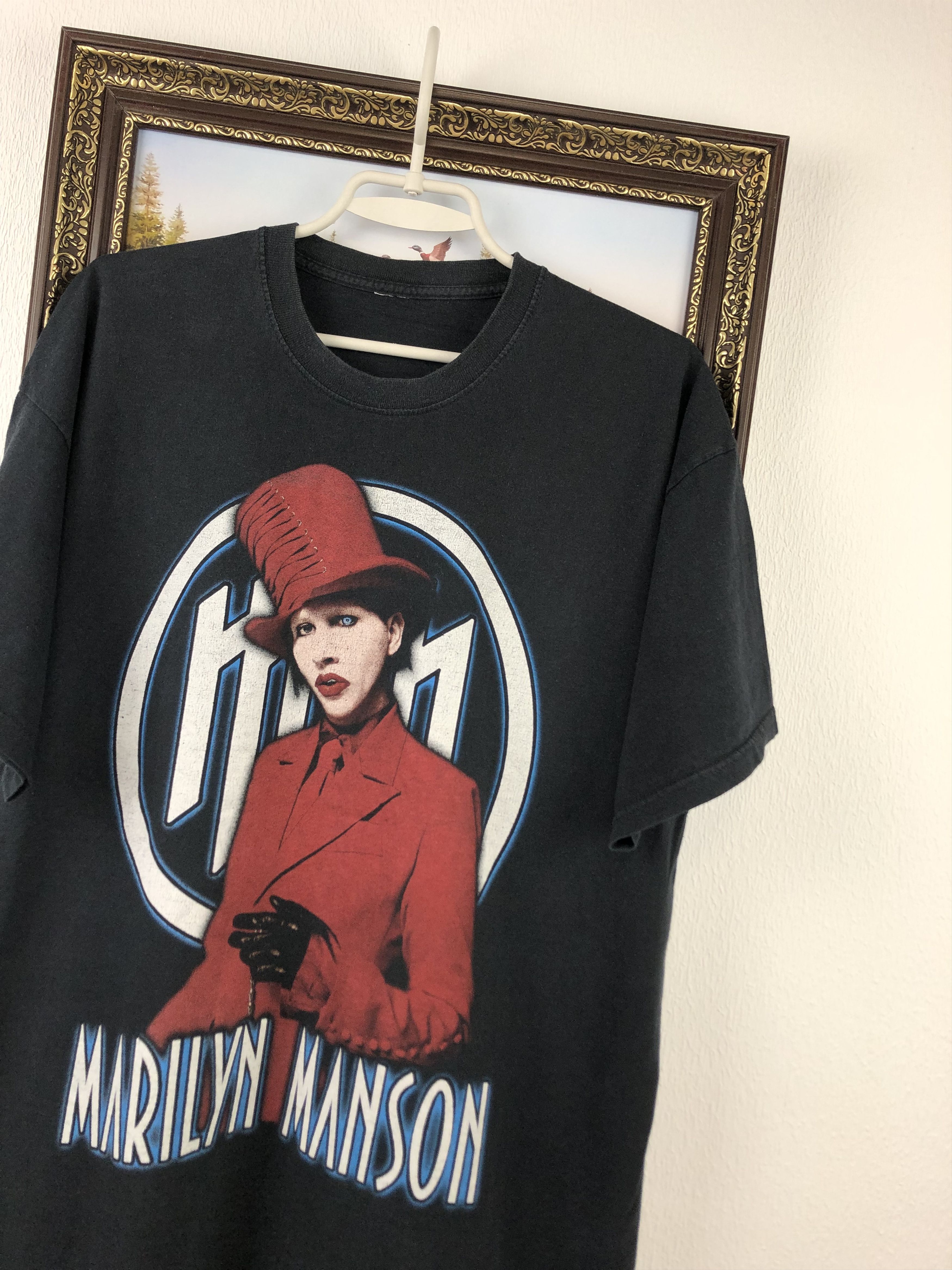 Band Tees Vintage Marilyn Manson Bad Over Print Shirt Tee Big Logo Size US L / EU 52-54 / 3 - 4 Thumbnail