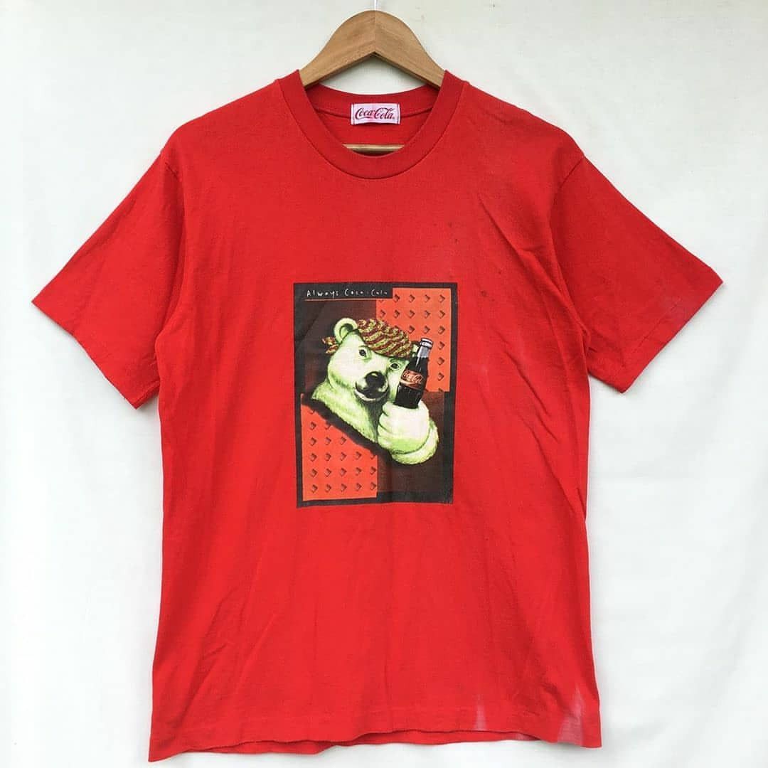 image of Coca Cola Vintage Bear Coke Tee in Red, Men's (Size Medium)