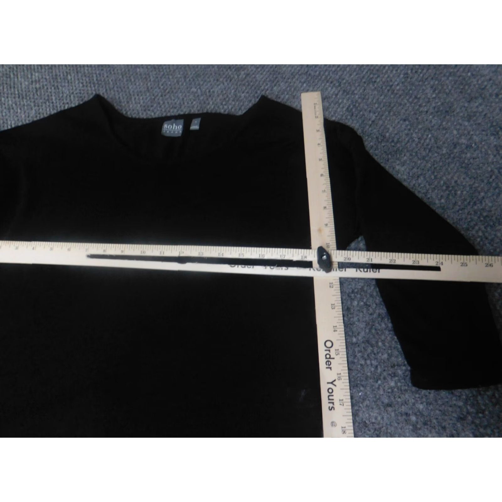 Vintage SOHO Womens Sweater Small Black Pullover Knit Rib Knit Crew Neck Long Sleeve Regular Fit Solid Pattern Designer Modern Casual Size S / US 4 / IT 40 - 5 Thumbnail