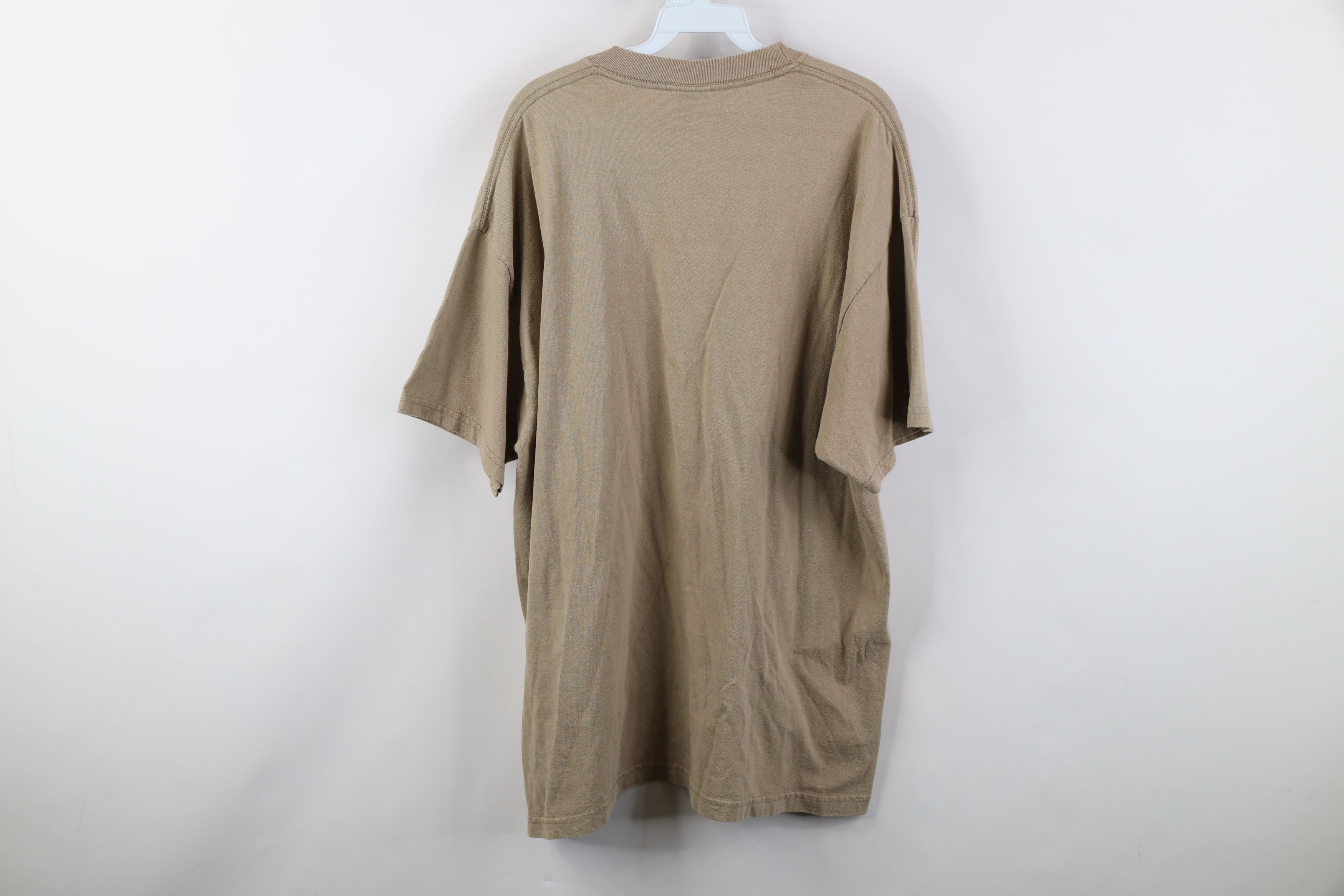 Vintage Vintage 90s Streetwear Blank Cotton Short Sleeve T-Shirt Tan Size US XXL / EU 58 / 5 - 13 Thumbnail