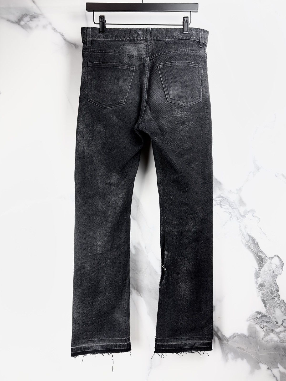 Helmut Lang SS99 Helmut Lang Wax Coated Denim Jeans Thrashed Size US 31 - 3 Thumbnail