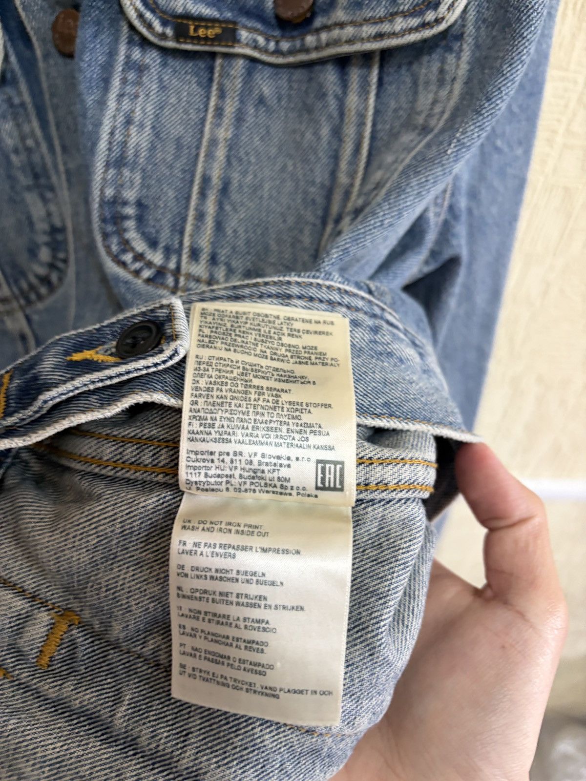 Lee Lee Denim Jacket XL Blue Graphic Print Think What You Will Size US XL / EU 56 / 4 - 14 Thumbnail