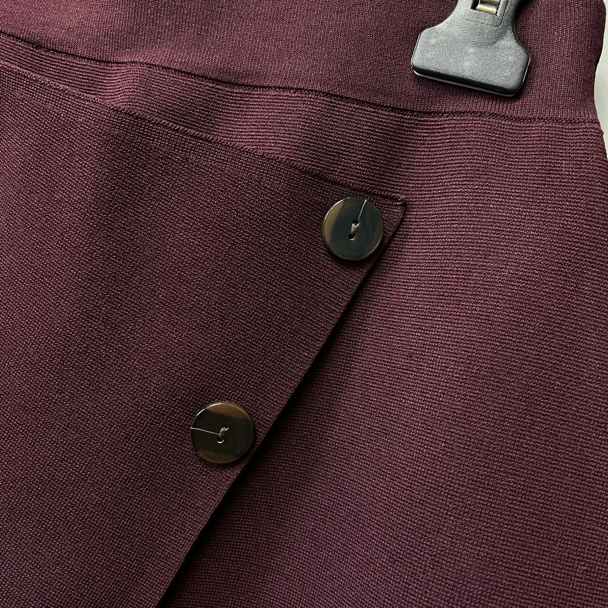 Sandro Sandro Asymmetric Decorative-Button Mini Skirt burgundy Size 28" / US 6 / IT 42 - 6 Thumbnail