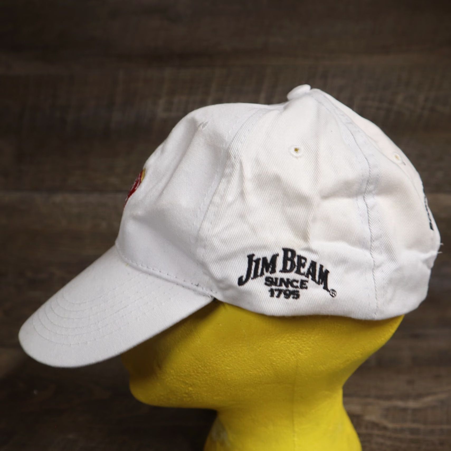 Vintage Jim Beam Since 1795 Kentucky Bourbon Whiskey Hat Unisex Adults One Size White Adjustable 100% Cotton Baseball Cap Mens Womens Boys Girls Size ONE SIZE - 2 Thumbnail