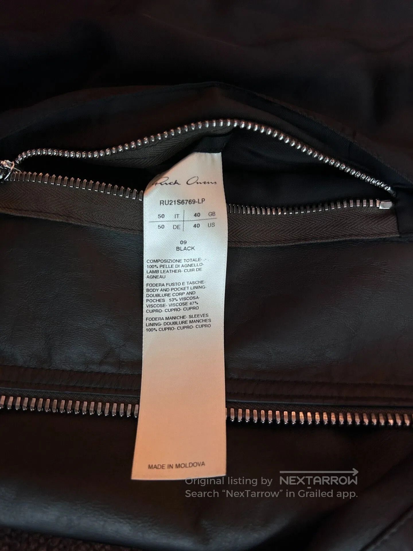 Rick Owens Rick Owens Black Lambskin Leather Jacket. Size US M / EU 48-50 / 2 - 5 Thumbnail