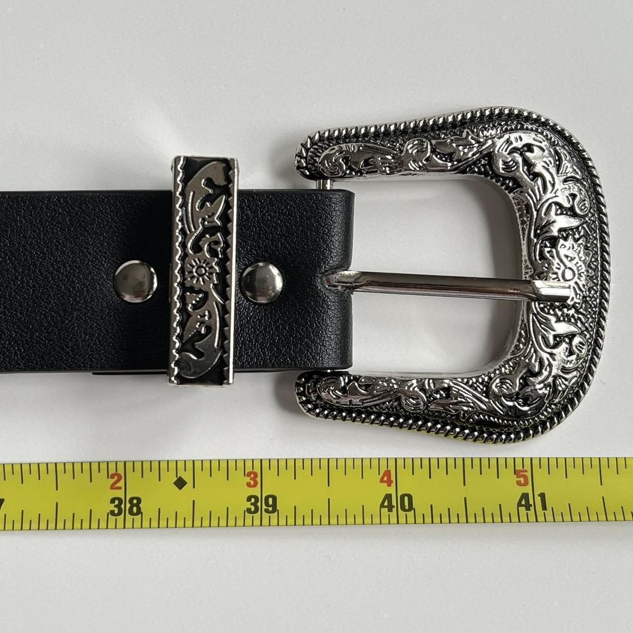 Cowboy Equipment vintage black american western cowboy boho star studded belt Size ONE SIZE - 2 Thumbnail