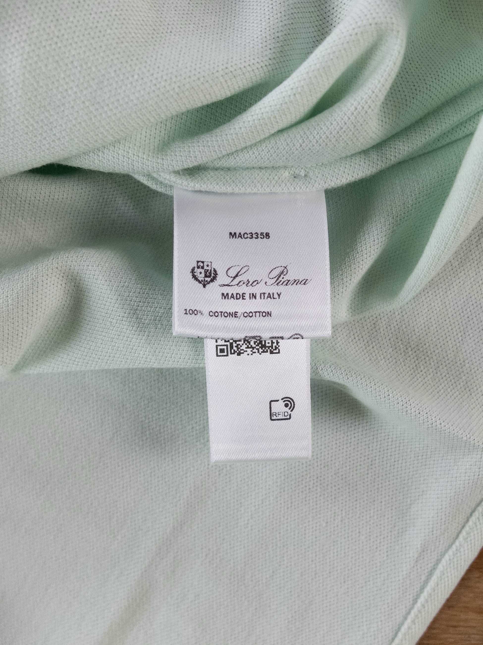 Loro Piana LORO PIANA light green pique cotton polo shirt XL NWT Size US XL / EU 56 / 4 - 6 Thumbnail