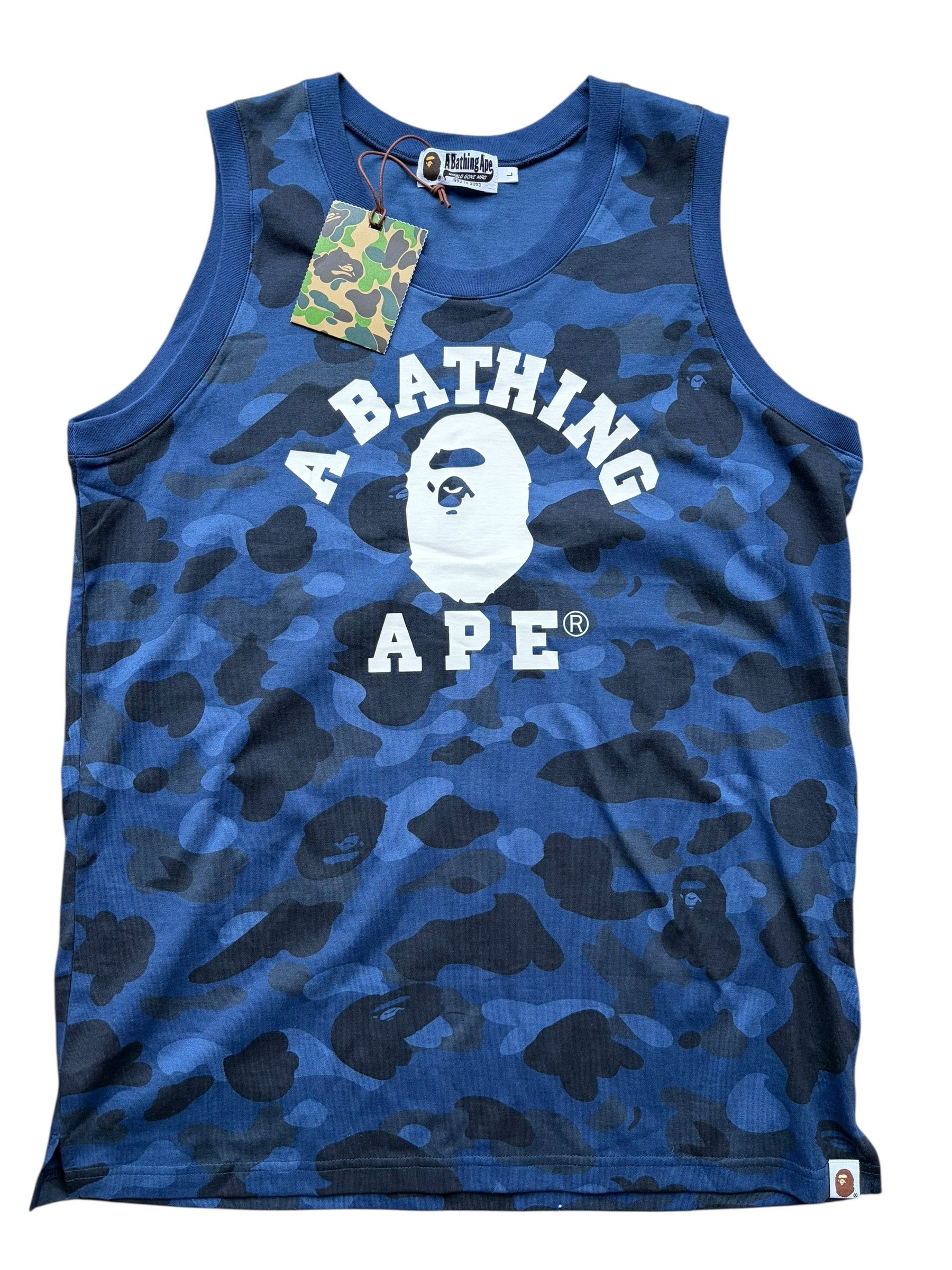 Bape Bape Blue Camo White College Logo Sleeveless Tank Top Size US L / EU 52-54 / 3 - 1 Thumbnail