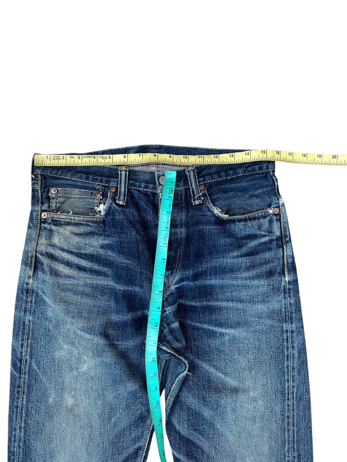 Full Count & Co. Vintage Full Count Japan Distressed Denim Selvedge Jeans Size US 30 / EU 46 - 2 Thumbnail