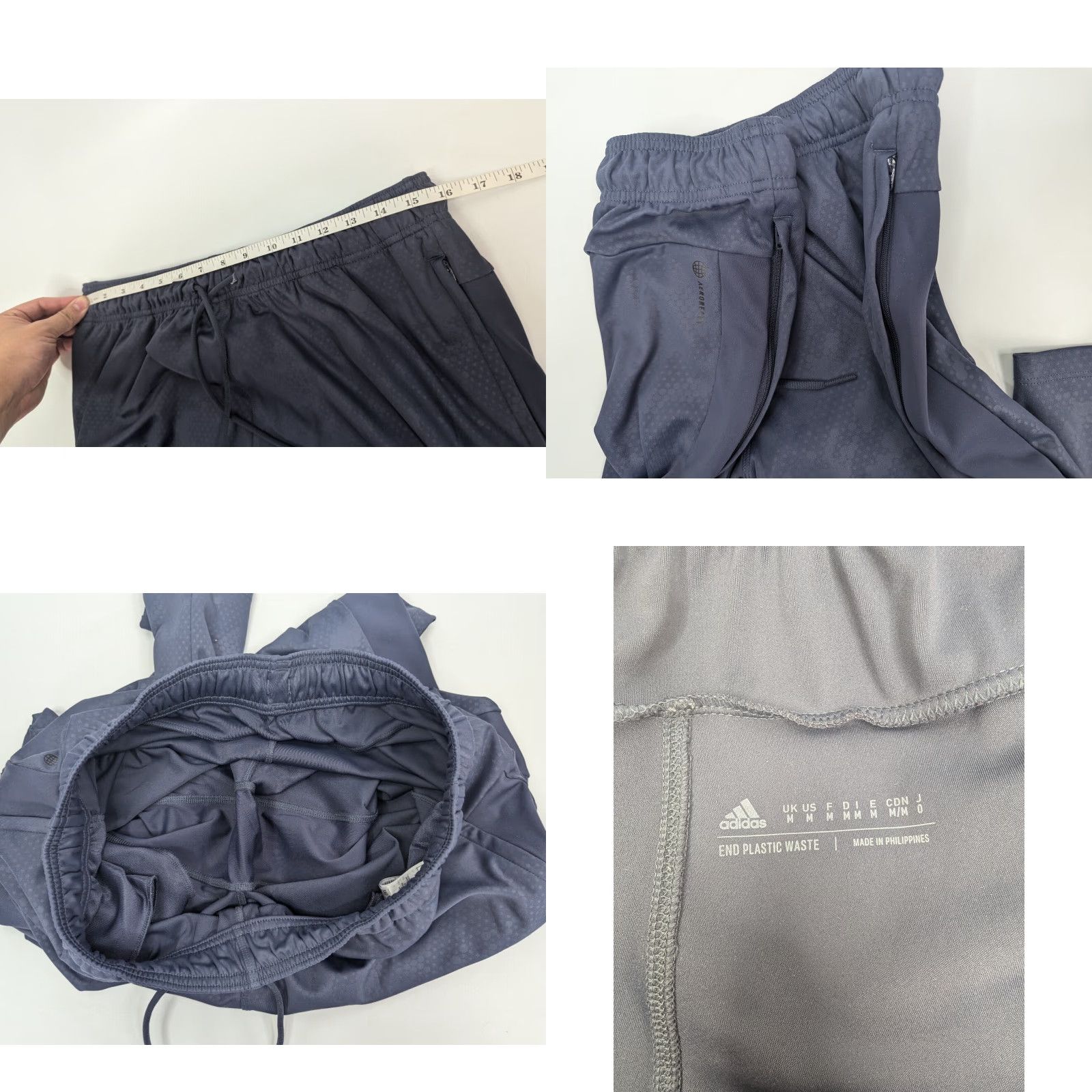Adidas Adidas Training Aeroready Printed Blue Pants Men's Medium Joggers Zip Pockets Size US 31 - 8 Thumbnail