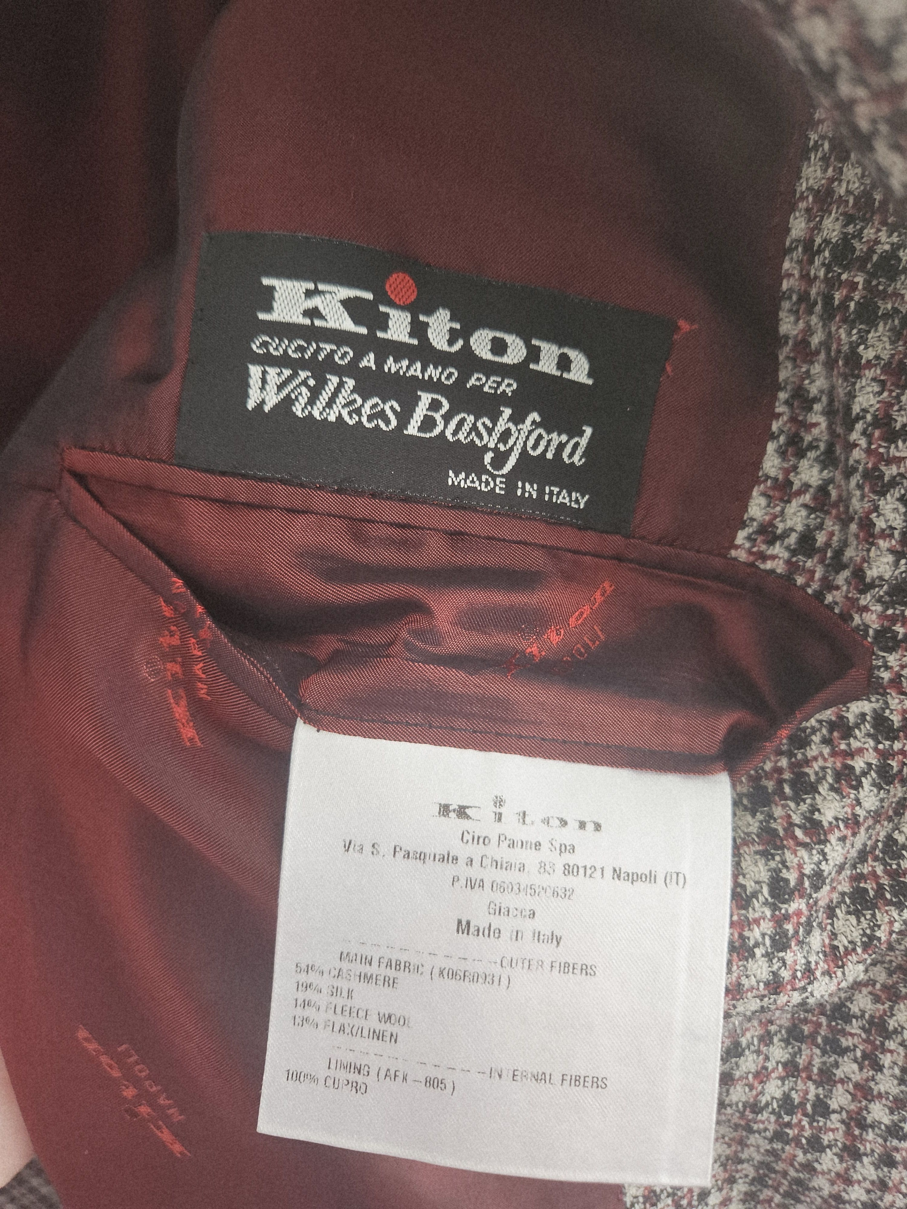 Kiton Kiton Napoli Cashmere Houndstooth Sport Coat Made in Italy Size 46L - 3 Thumbnail
