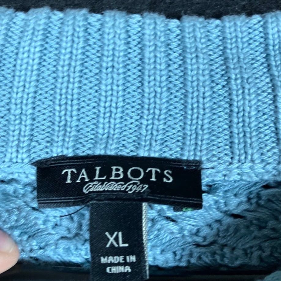 Vintage Talbots Womens Sweater Blue Boat Neck Chunky Knit Woven Long Sleeve XL Size XL / US 12-14 / IT 48-50 - 6 Thumbnail