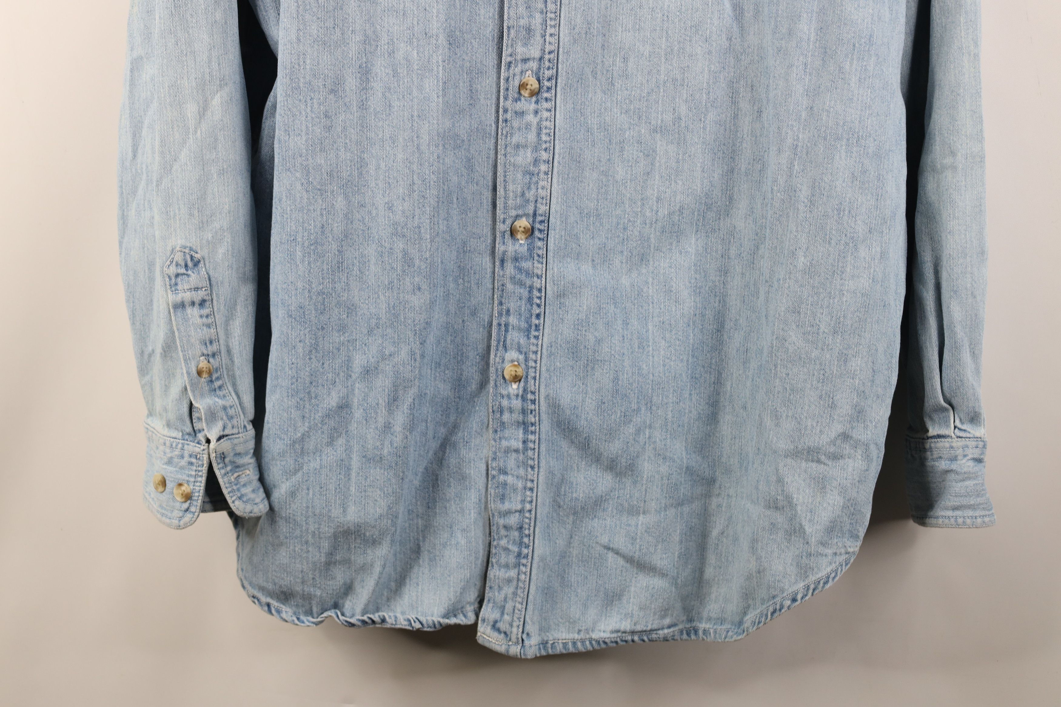 Vintage Vintage 90s Streetwear Heavy Denim Jean Button Down Shirt Size US XL / EU 56 / 4 - 3 Thumbnail