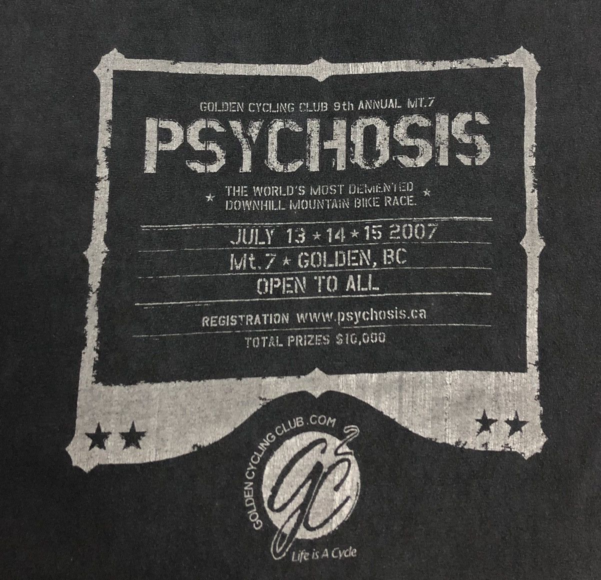 Vintage Alstyle Golden Cycling Club 9th Annual MT7 PSYCHOSIS T-Shirt Size US L / EU 52-54 / 3 - 3 Thumbnail