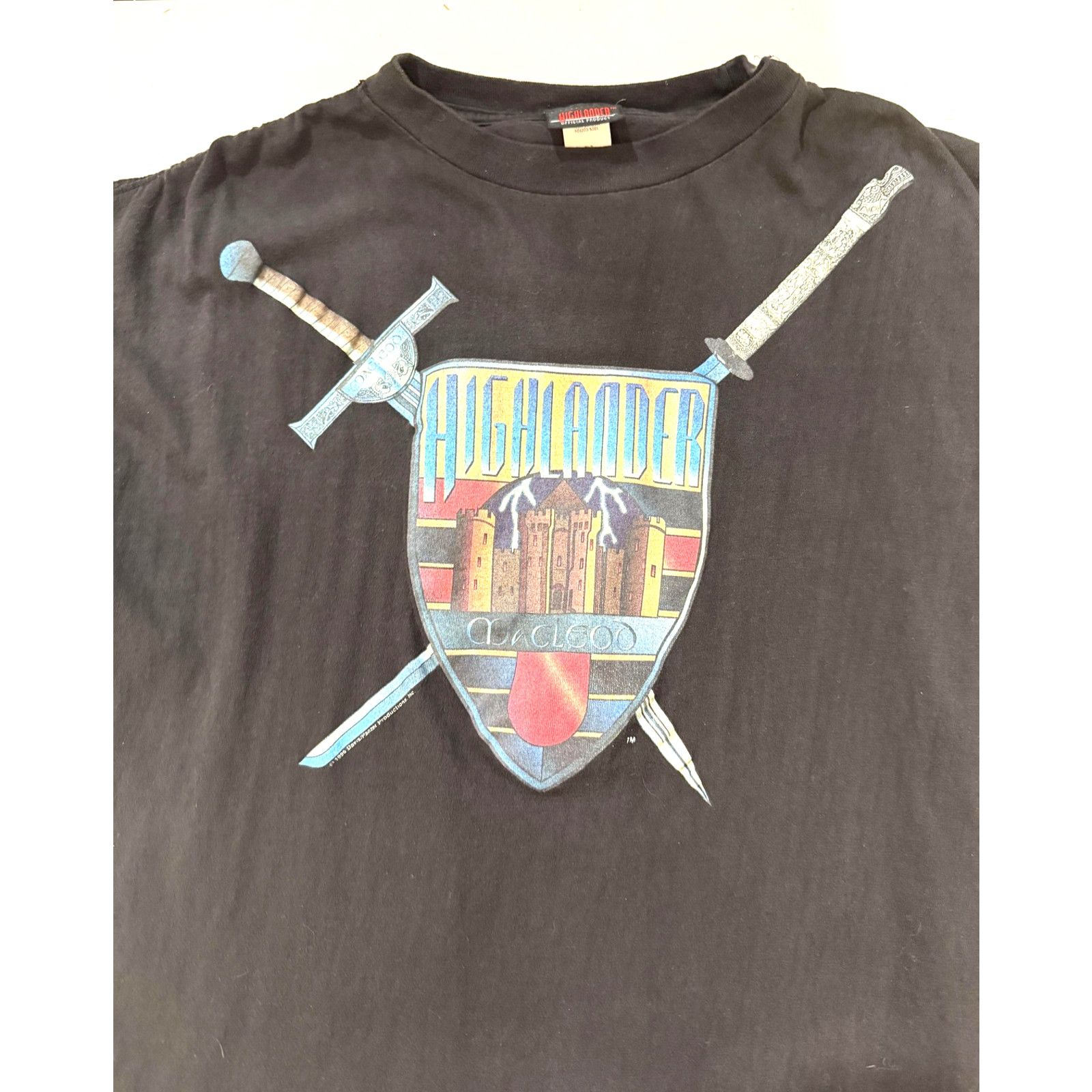 & Other Stories Vintage 90s Highlander Shirt Mens LG Black Sword Crest Movie Size US L / EU 52-54 / 3 - 2 Thumbnail