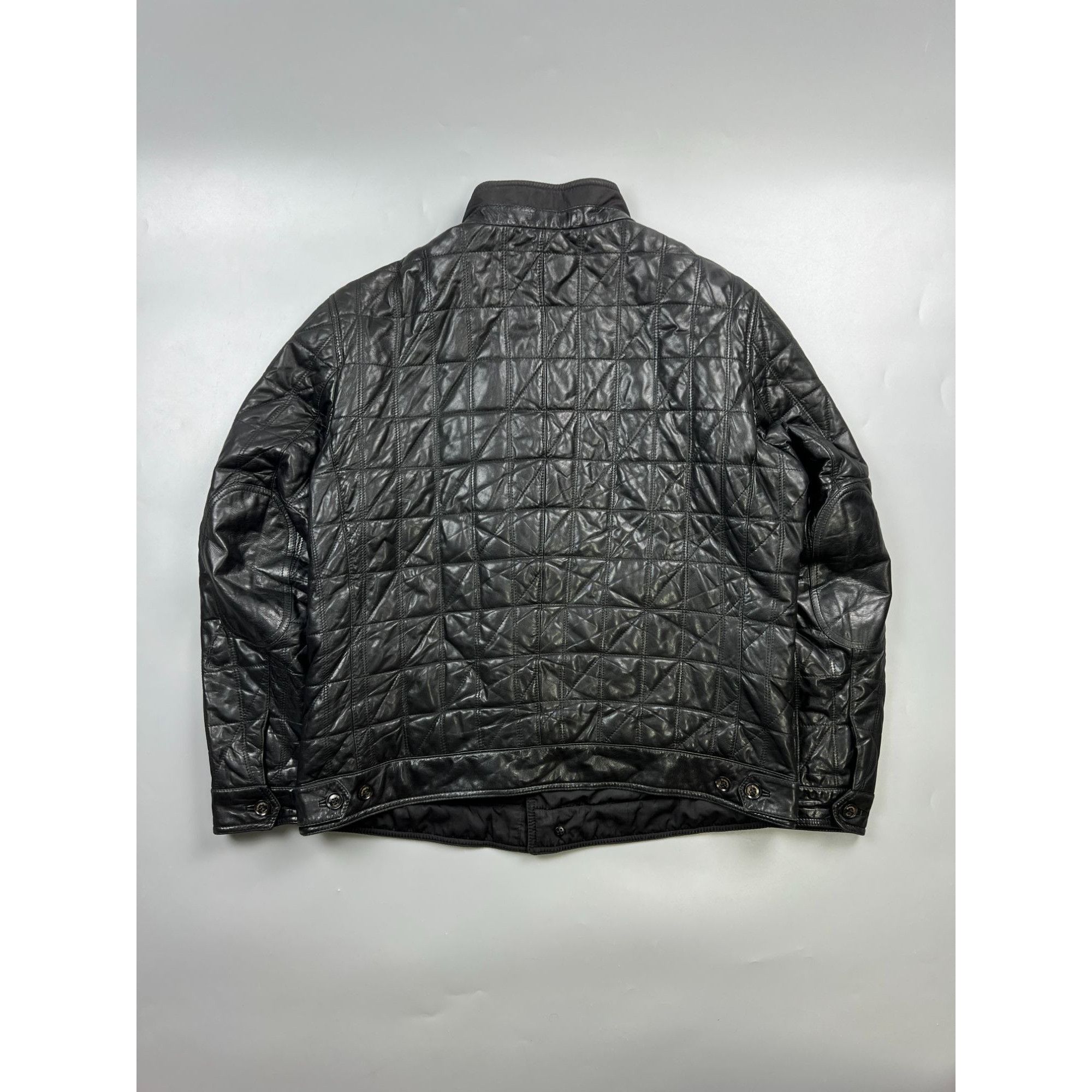 Ermenegildo Zegna Ermenegildo Zegna Black Leather Quilted Jacket (Y1020) Size US XL / EU 56 / 4 - 15 Thumbnail