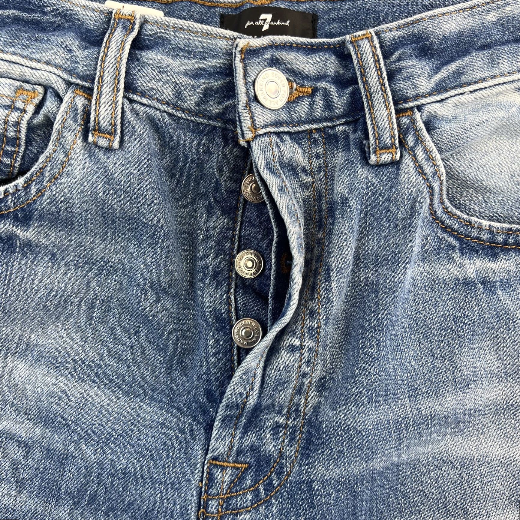 7 For All Mankind VINTAGE? (No) 7 For All Mankind Jeans Womens 28 Blue Denim Easy Straight Button Fly Size 28" / US 6 / IT 42 - 5 Thumbnail