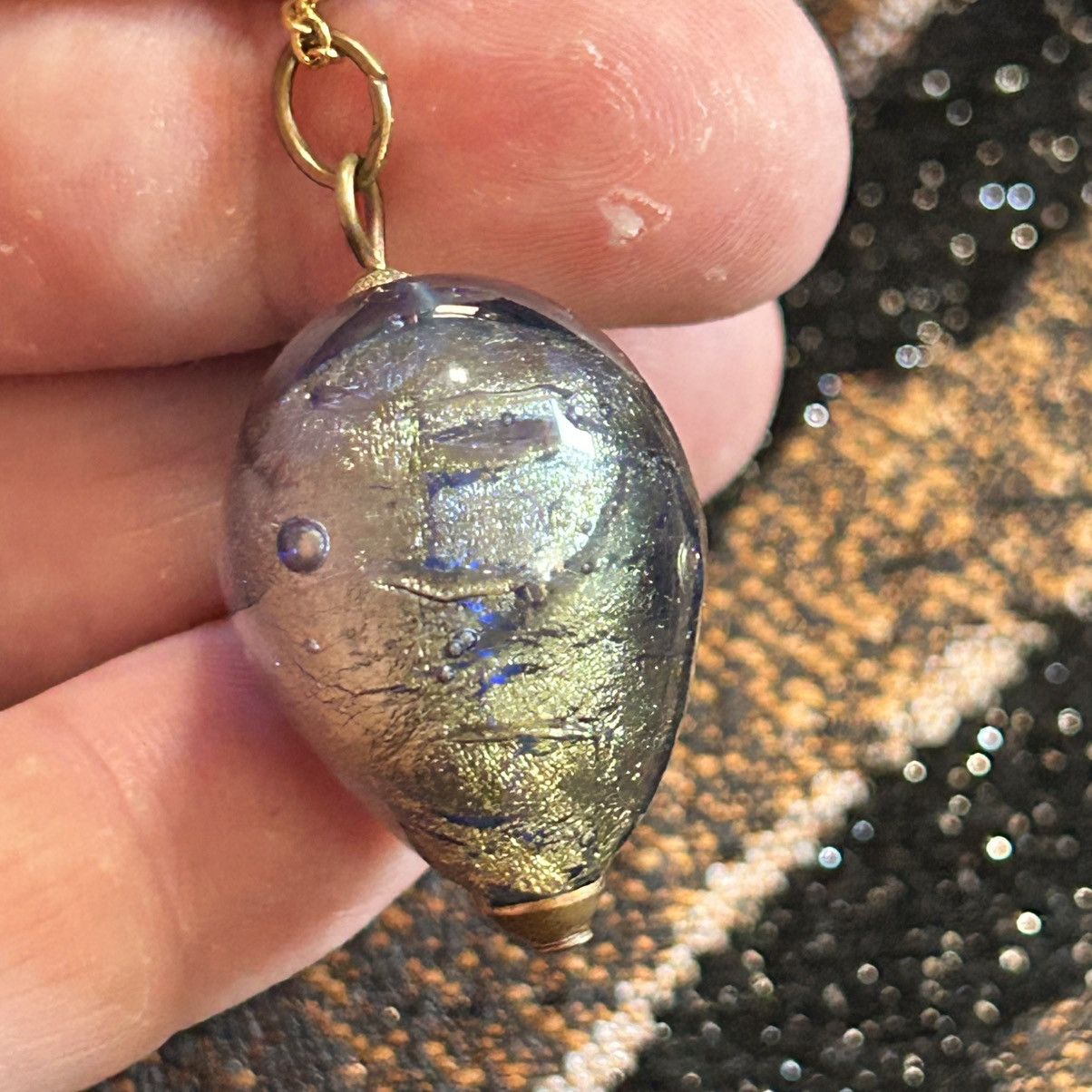 Handmade Handcrafted dichroic glass bubble heart pendant necklace Size ONE SIZE - 8 Thumbnail
