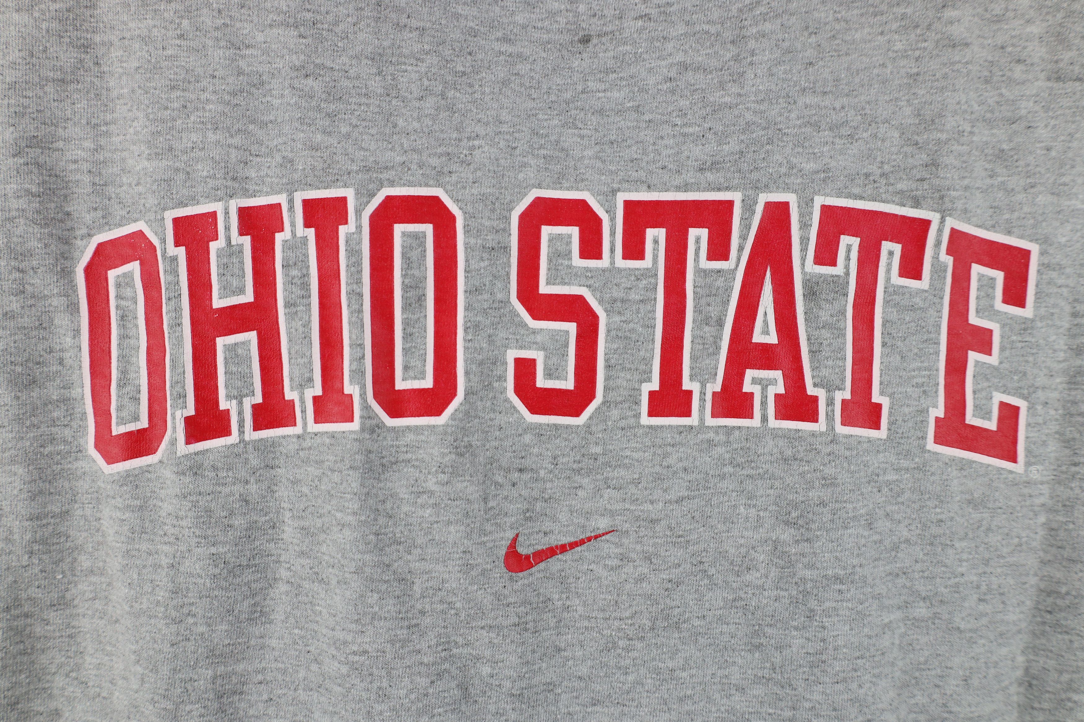Nike Vintage Nike Swoosh Ohio State University T-Shirt Gray Size US L / EU 52-54 / 3 - 4 Thumbnail