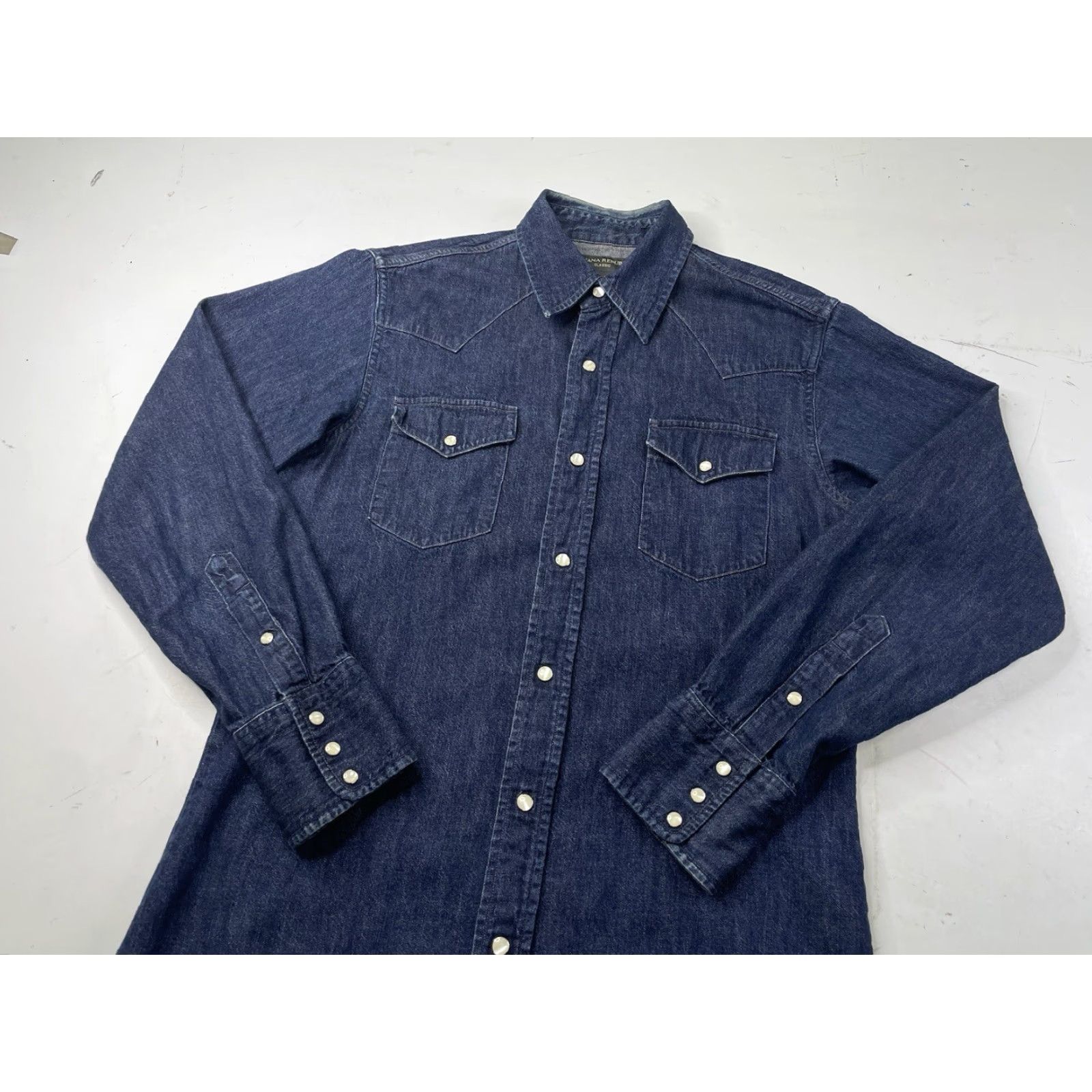 Banana Republic Banana Republic Shirt Denim Pearl Snap Blue Small Men Classic Western Rockabilly Casual Size US S / EU 44-46 / 1 - 2 Thumbnail