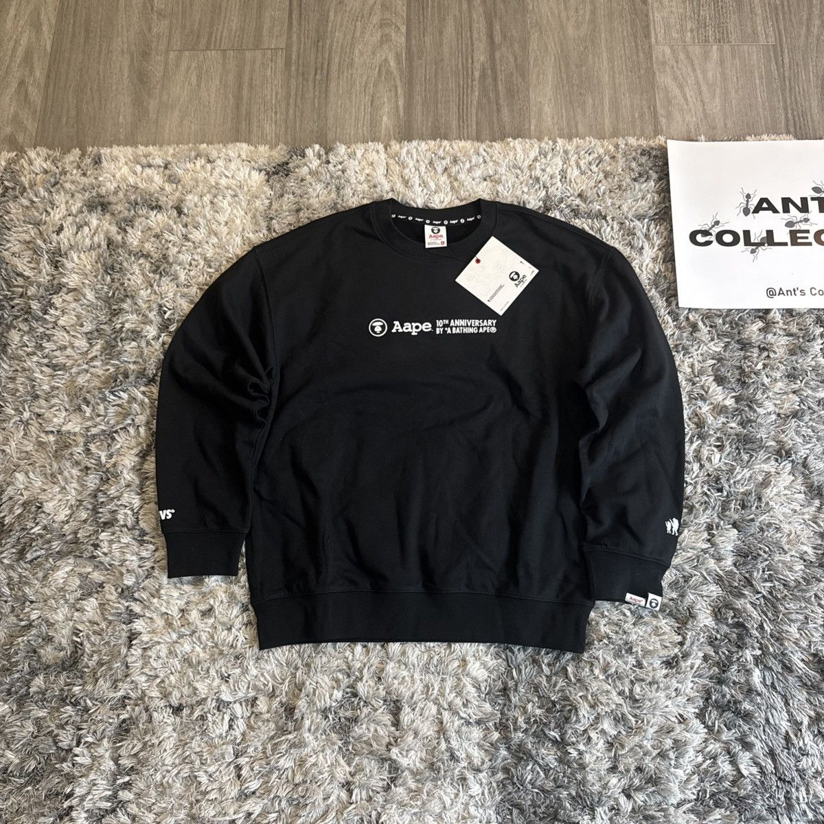 Aape Bape AAPE Anniversary Moon Face Black Crewneck Size US XL / EU 56 / 4 - 2 Thumbnail