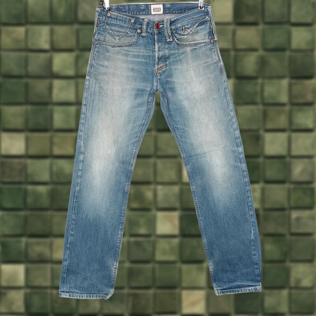 Levi's VINTAGE LEVI’S 80s Red Button BIG DADDY Straight Jeans Men 31/32 Blue Denim DZ6707 Width 31 L32 Size US 31 - 1 Thumbnail