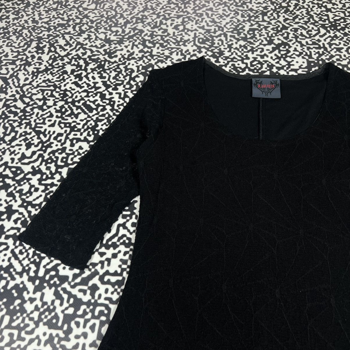 Japanese Brand Vintage Y2K Raven Gothic Opium Style Web Monogram Mesh Dress Size L / US 10 / IT 46 - 9 Thumbnail