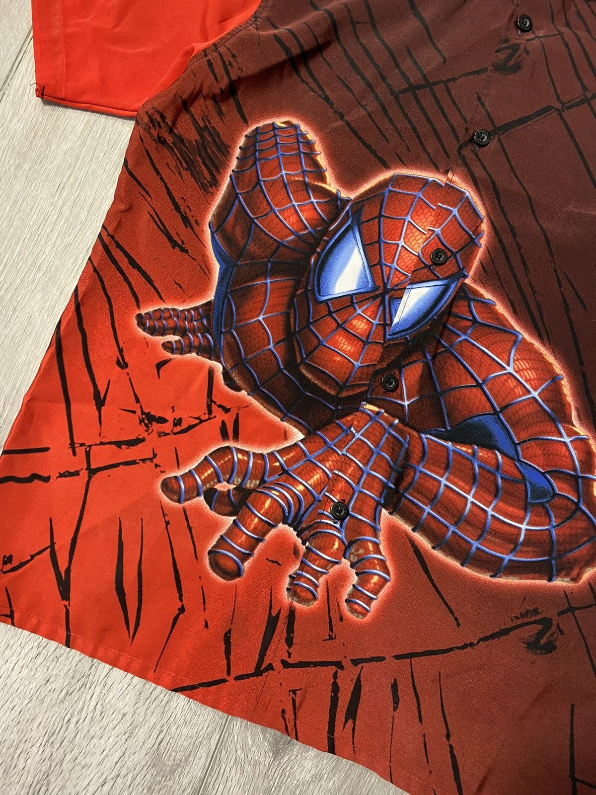 Marvel Comics × Vintage Crazy Vintage Spider-Man Button Up All Over Printed Shirt Size US L / EU 52-54 / 3 - 2 Thumbnail