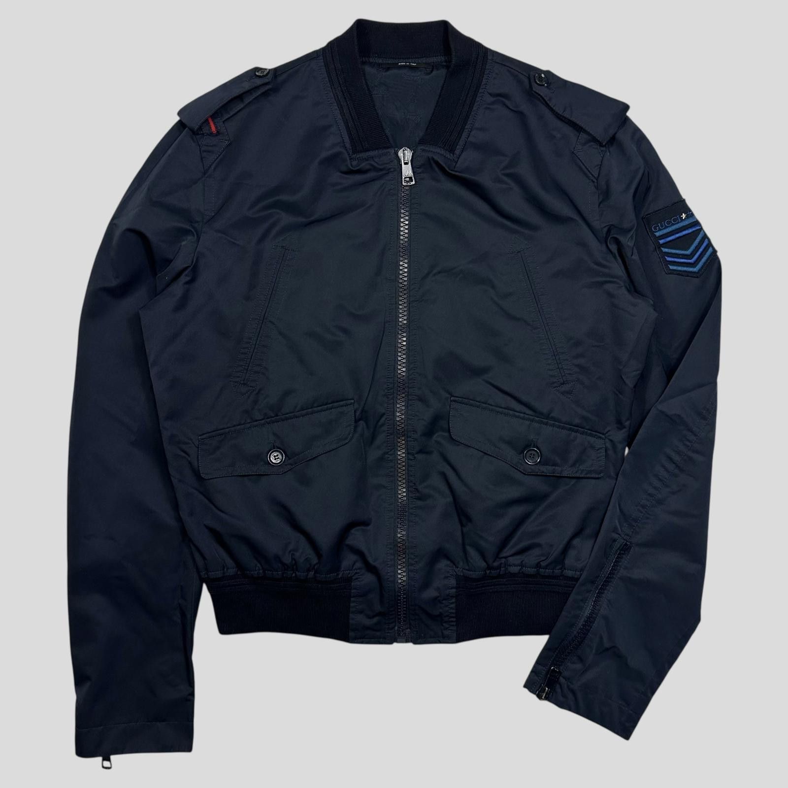 Gucci Gucci 2008 Military Web Stripe Navy Logo Jacket - IT50 (M/L) Size US M / EU 48-50 / 2 - 1 Thumbnail