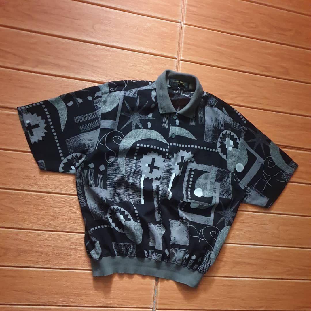 Japanese Brand Rudolph Valentino abstract Italian designer polo shirt Size US L / EU 52-54 / 3 - 5 Thumbnail