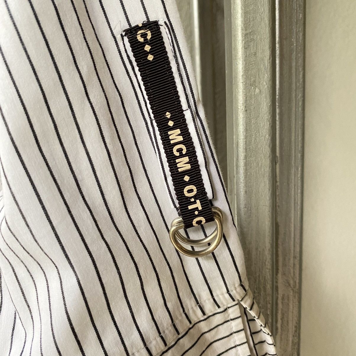 MCM MCM White Black Stripe Shirt Size M / US 6-8 / IT 42-44 - 4 Thumbnail