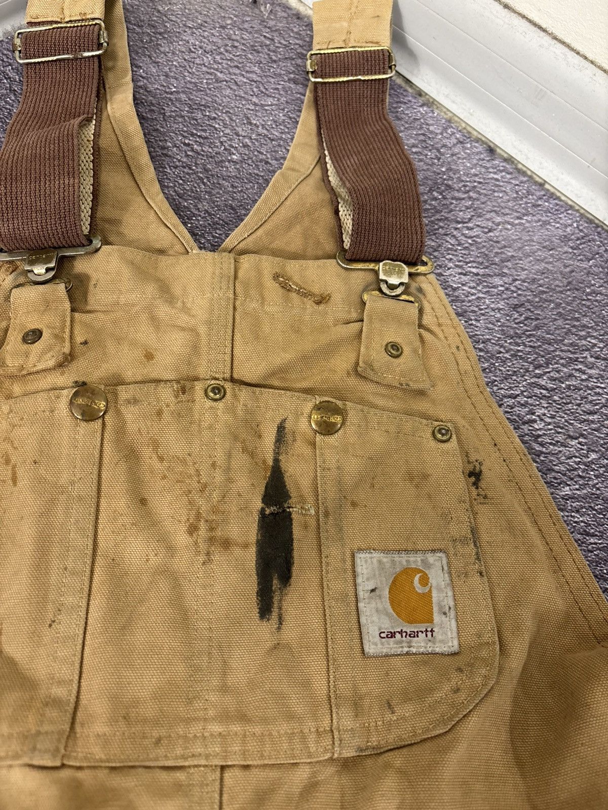 Carhartt Vintage Carhartt 1990s Duck Canvas Double Knee Bib Overalls Size US 34 / EU 50 - 13 Thumbnail