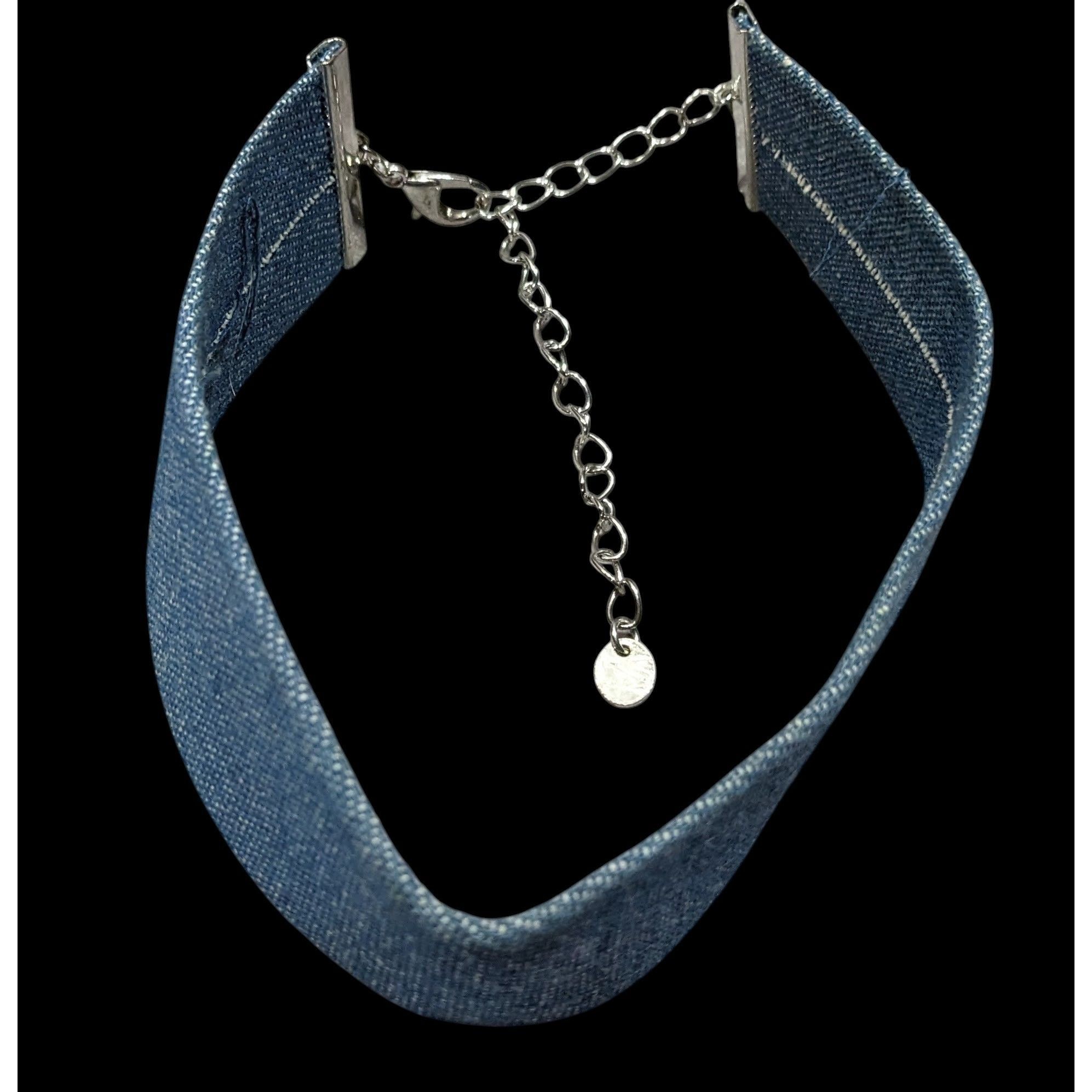 Nordstrom Nordstrom Blue Denim Wide Choker Necklace Size ONE SIZE - 4 Thumbnail