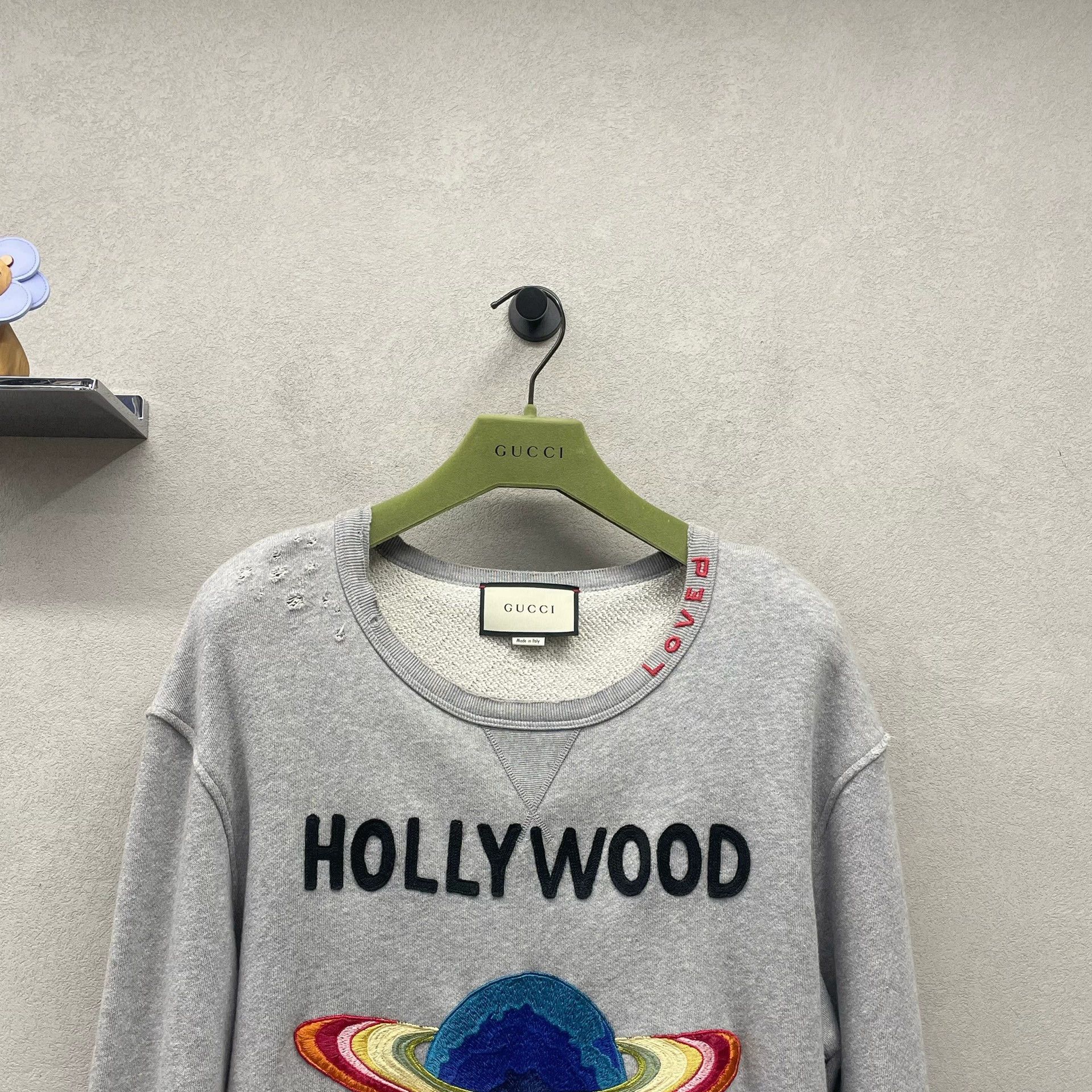 gray gucci hollywood spaceship sweatshirt size S