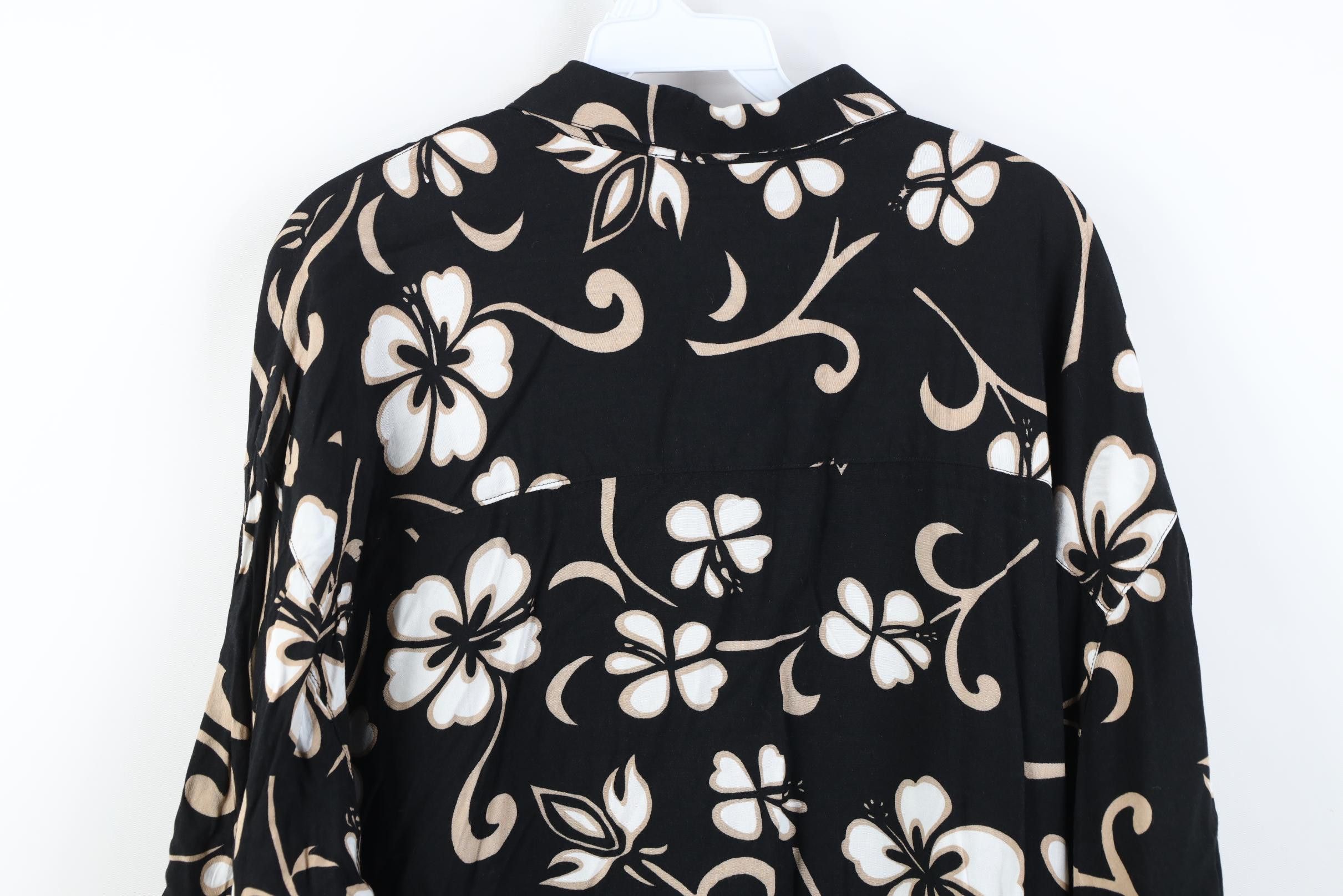 Vintage Vintage 90s Streetwear Gabardine Luau Hawaiian Button Shirt Size US XL / EU 56 / 4 - 11 Thumbnail
