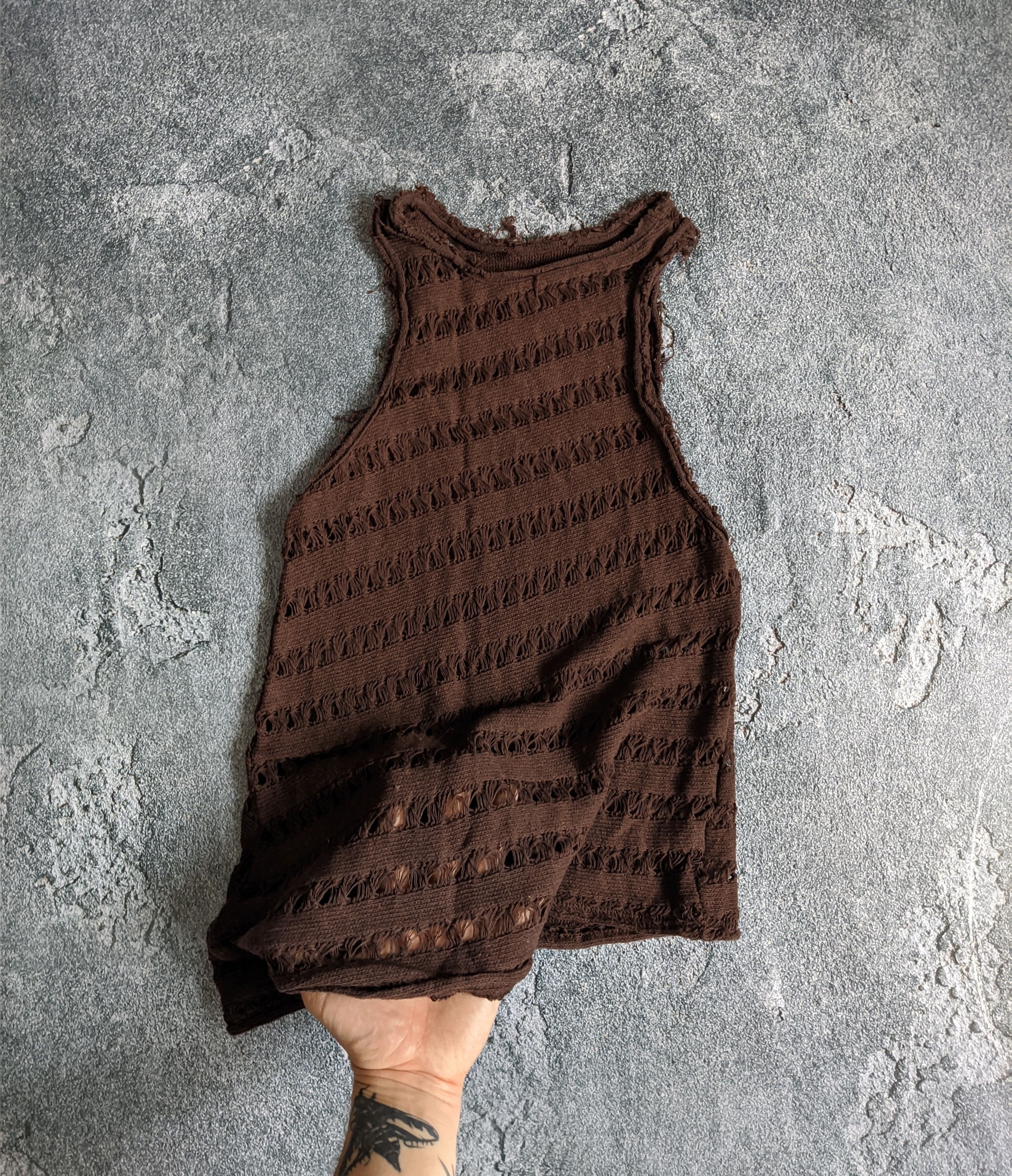 Japanese Brand Vintage mesh tank top avant garde gothic distressed Size M / US 6-8 / IT 42-44 - 1 Thumbnail