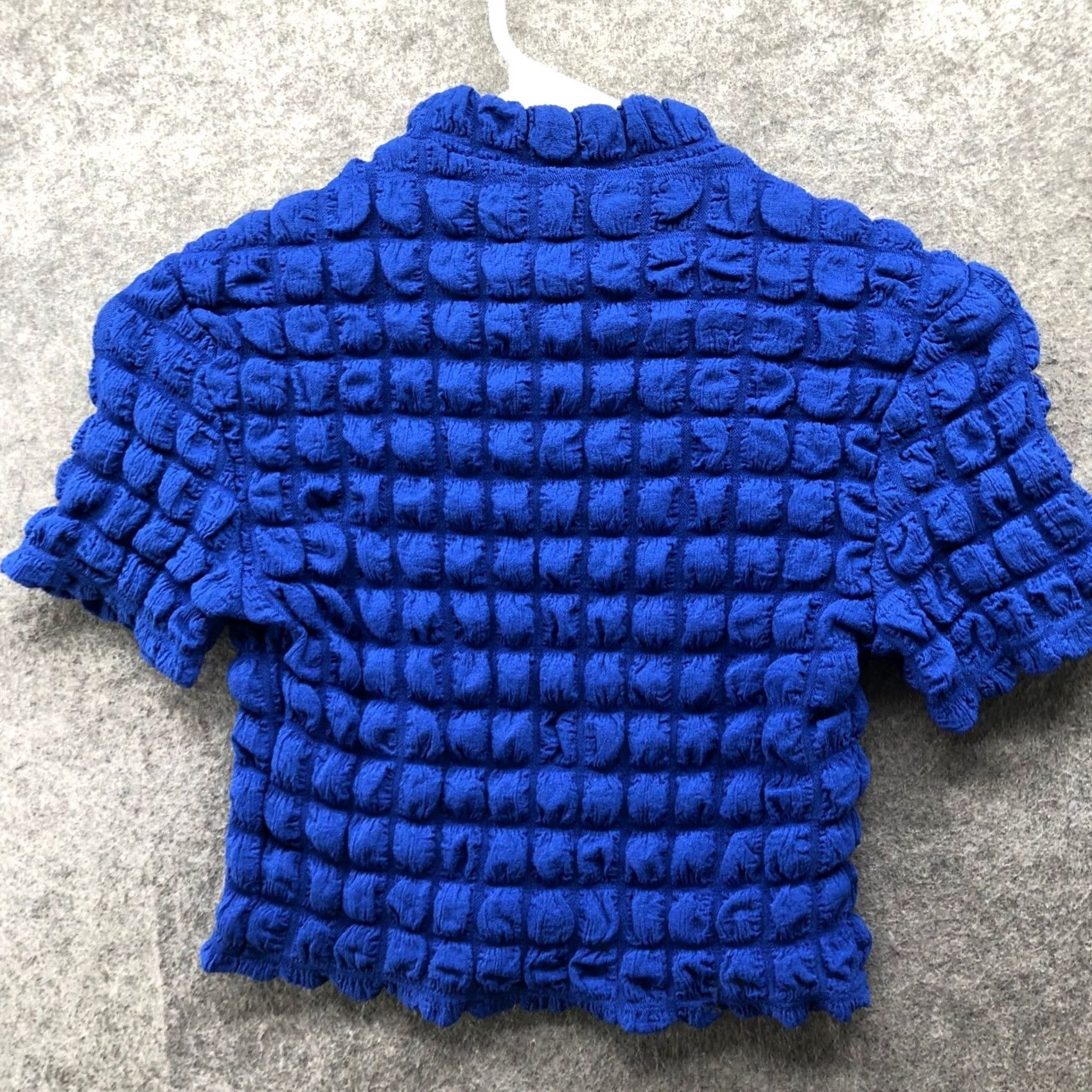 Urban Outfitters Urban Outfitters Popcorn Mock Neck Crop Top Womens XS Royal Blue Short Sleeve Size XS / US 0-2 / IT 36-38 - 2 Thumbnail