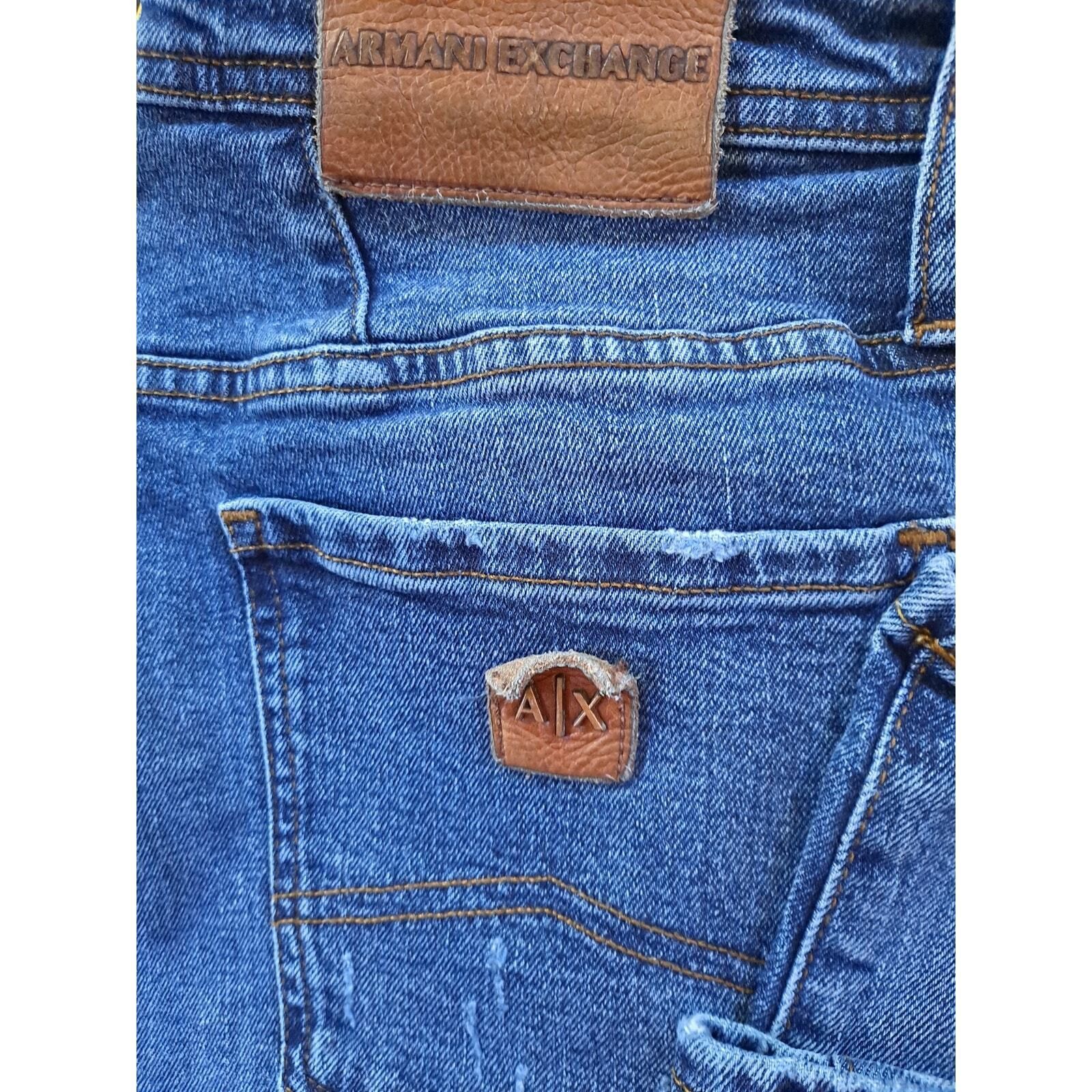 Armani Exchange Armani Exchange Skinny Slightly Distressed Jeans Size 33 Size US 33 - 2 Thumbnail
