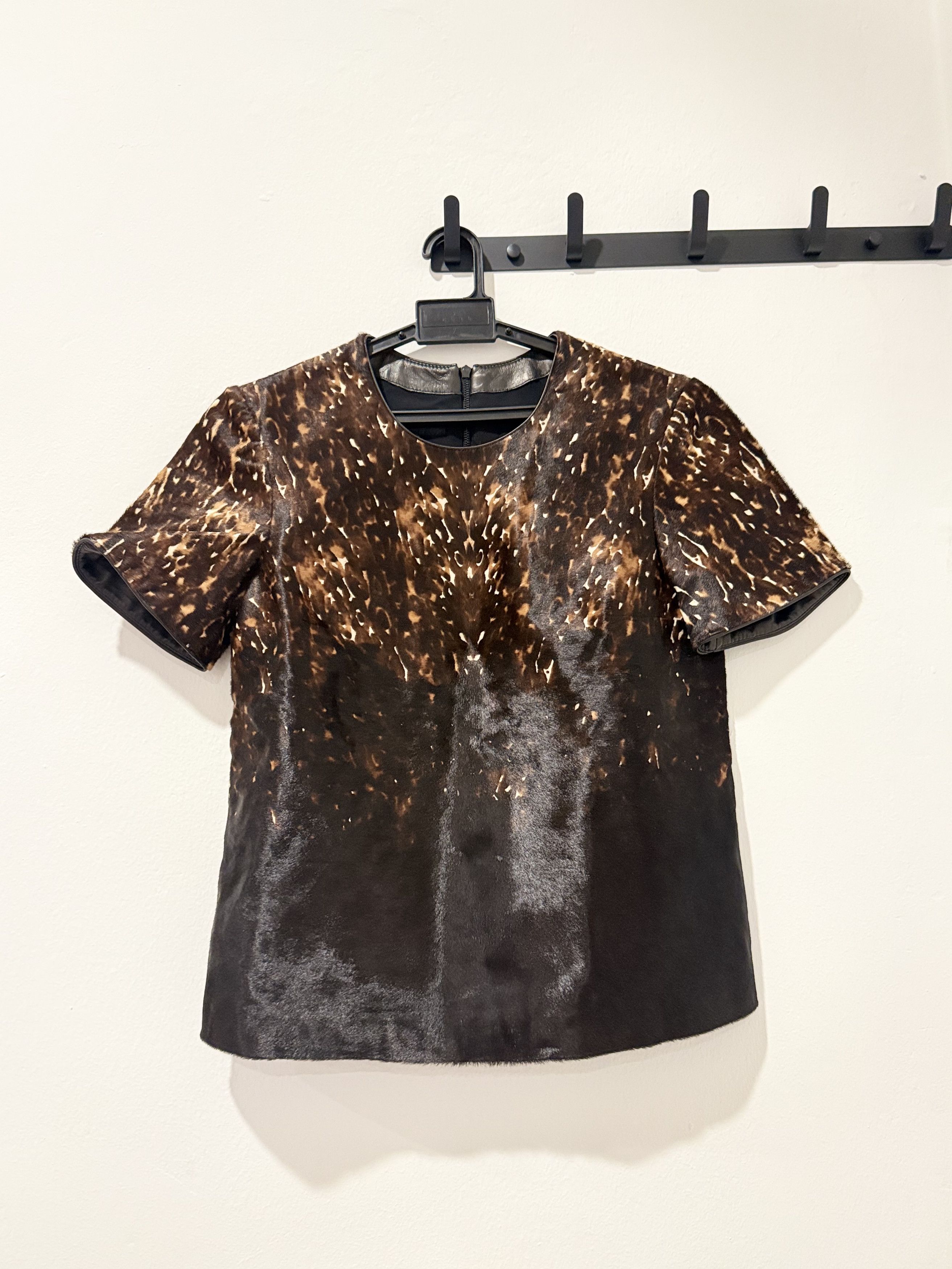 Burberry Prorsum Burberry Prorsum Brown Animal Print Leather Top Size XXS / US 00 / IT 34 - 1 Thumbnail