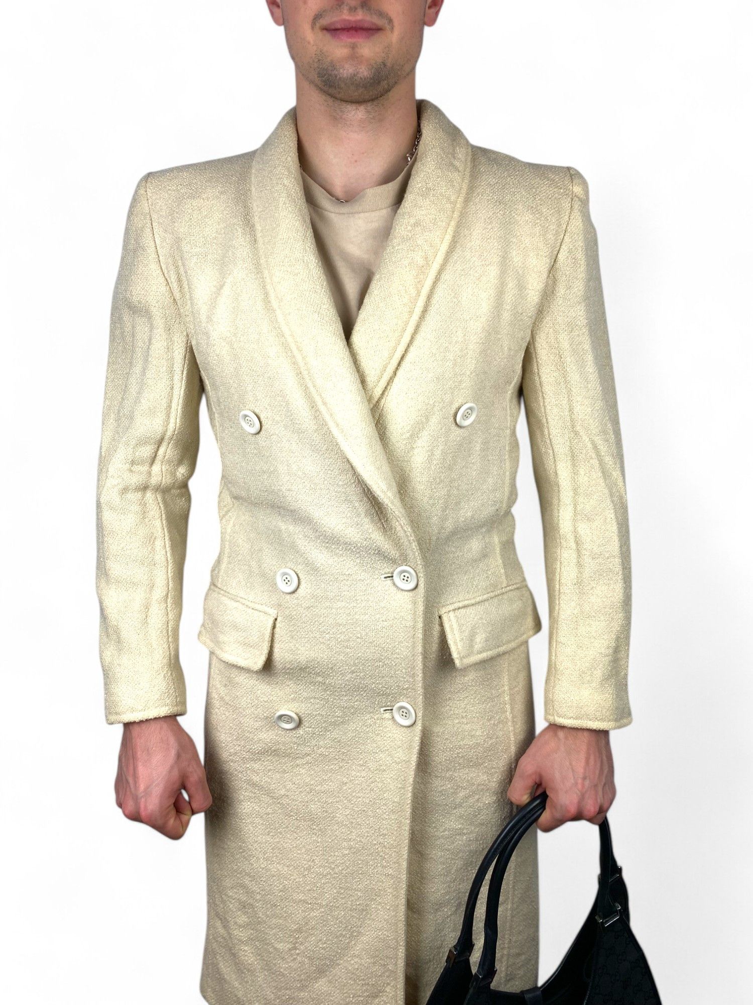 Designer × Valentino valentino womens coat boutique 90s archive cream wool Size S / US 4 / IT 40 - 5 Thumbnail